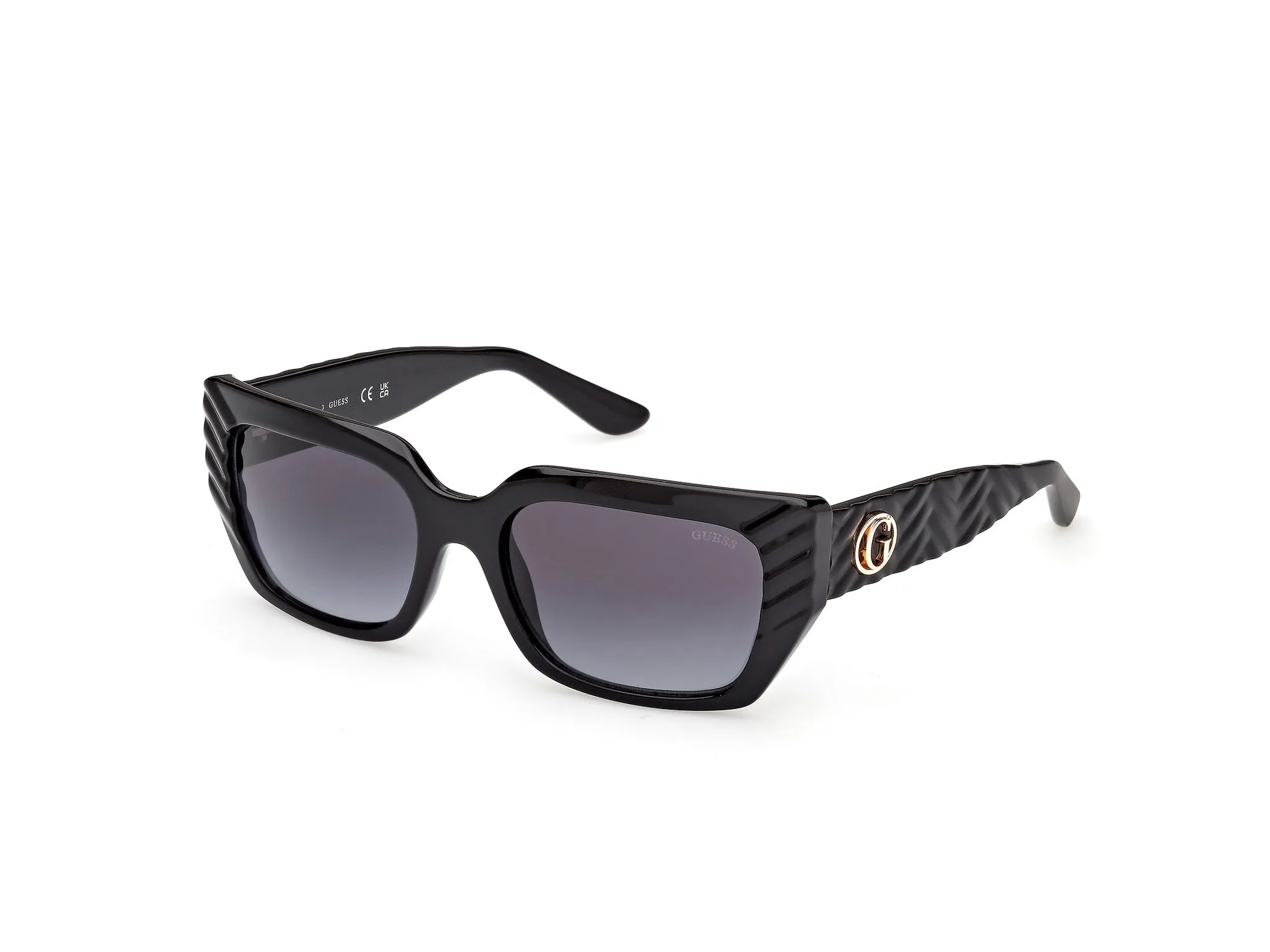 Guess GU00254 01B Occhiali da sole Iniettato Nero Fumo Squadrata Normale - immagine 1