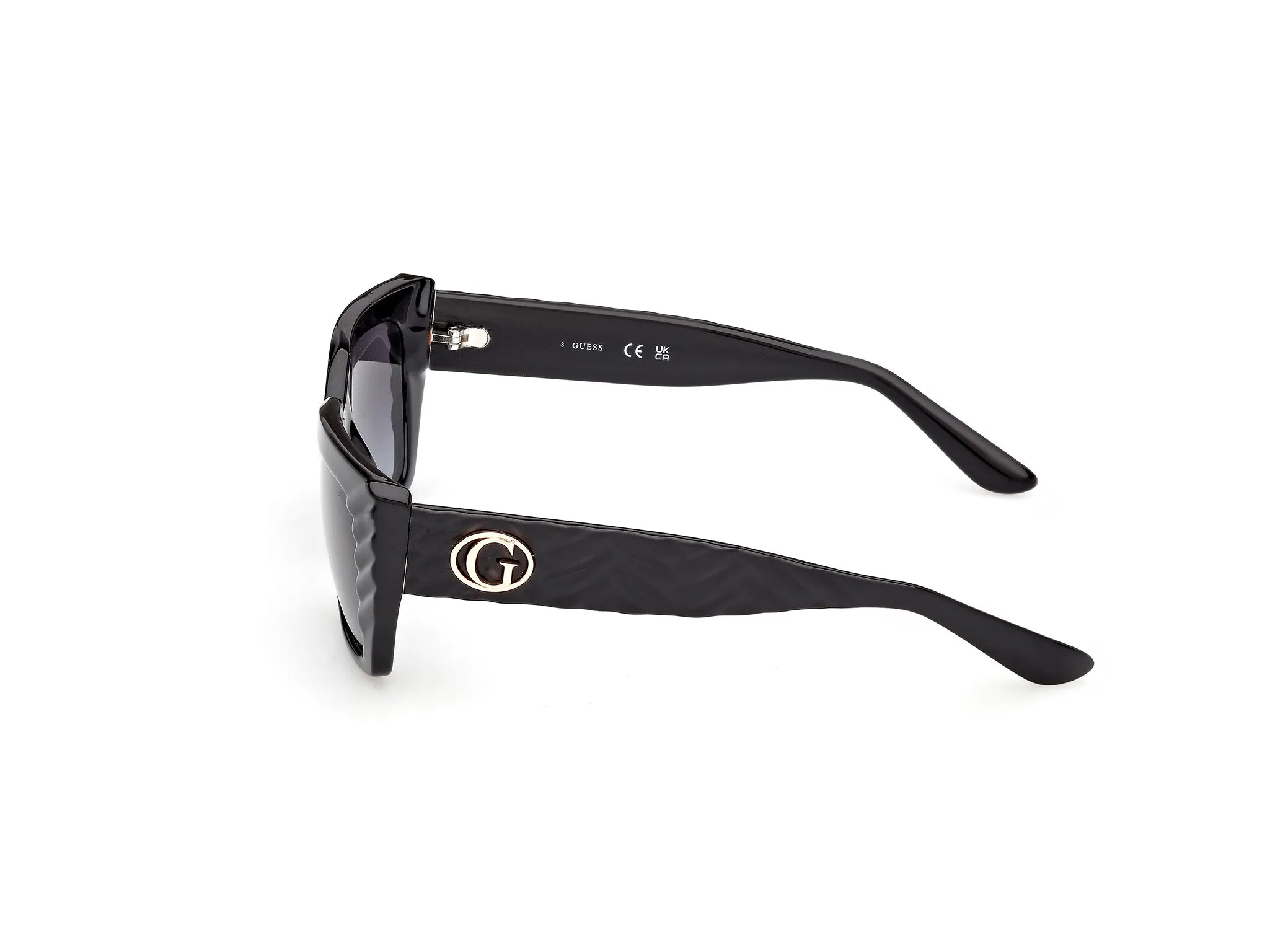 Guess GU00254 01B Occhiali da sole Iniettato Nero Fumo Squadrata Normale - immagine 3