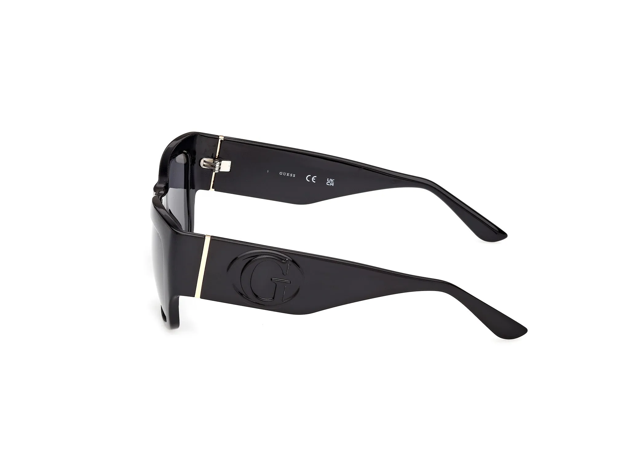 Guess GU00252 01A Occhiali da sole Iniettato Nero Fumo Squadrata Normale - immagine 3