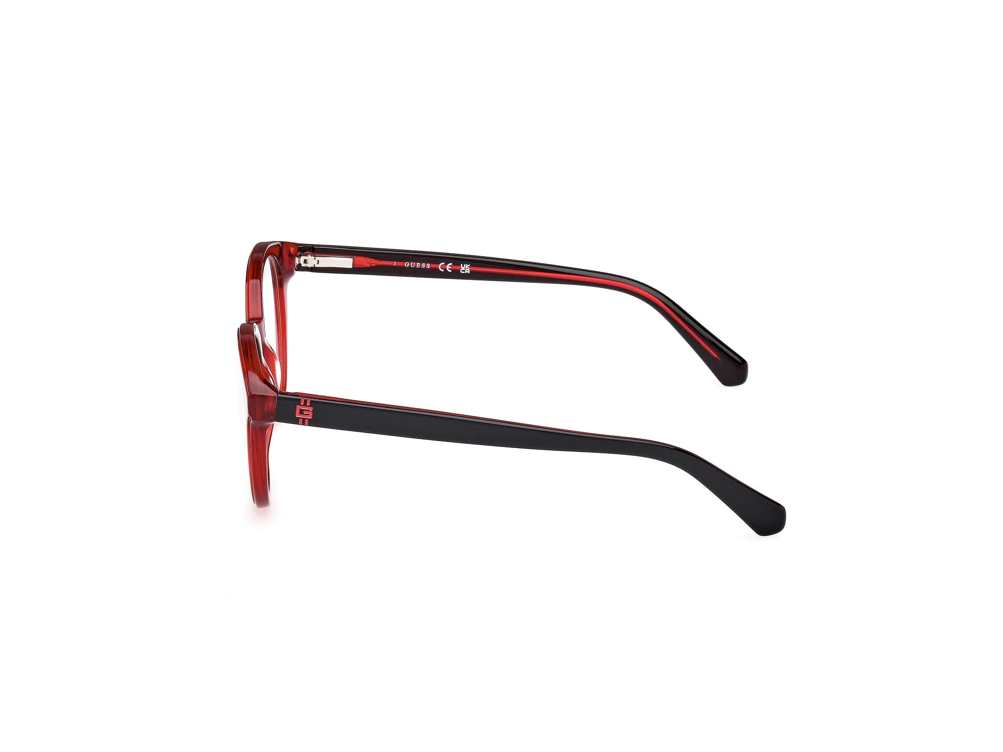 Guess GU50263 68 Montature da vista Acetato Rosso Rotonda Normale - immagine 3