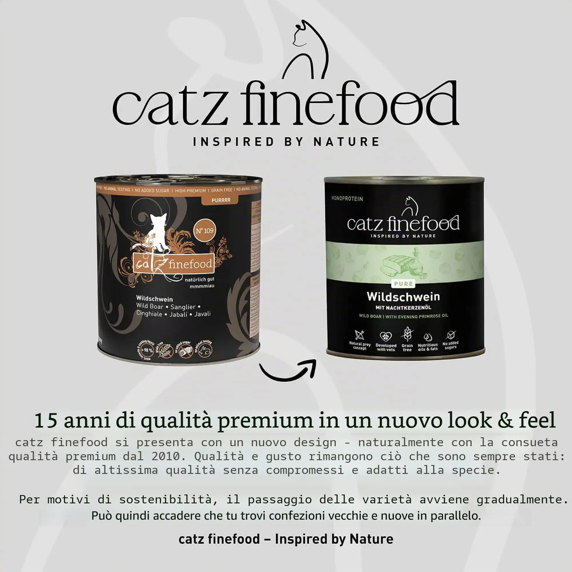 catz finefood Purrrrr - Cibo monoproteico per gatti bagnato N° 109, per gatti sensibili alla nutrizione, 70% carne, 6 barattoli da 800 g - immagine 4