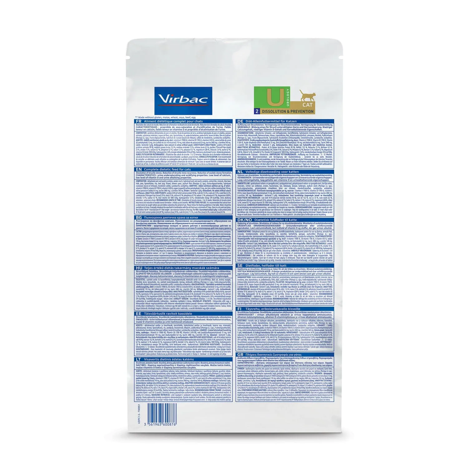 Veterinario Hpm Virbac Hpm Cat U2Urology Str/Diss/Prev 1.5Kg Virbac 00876 1500g - immagine 2