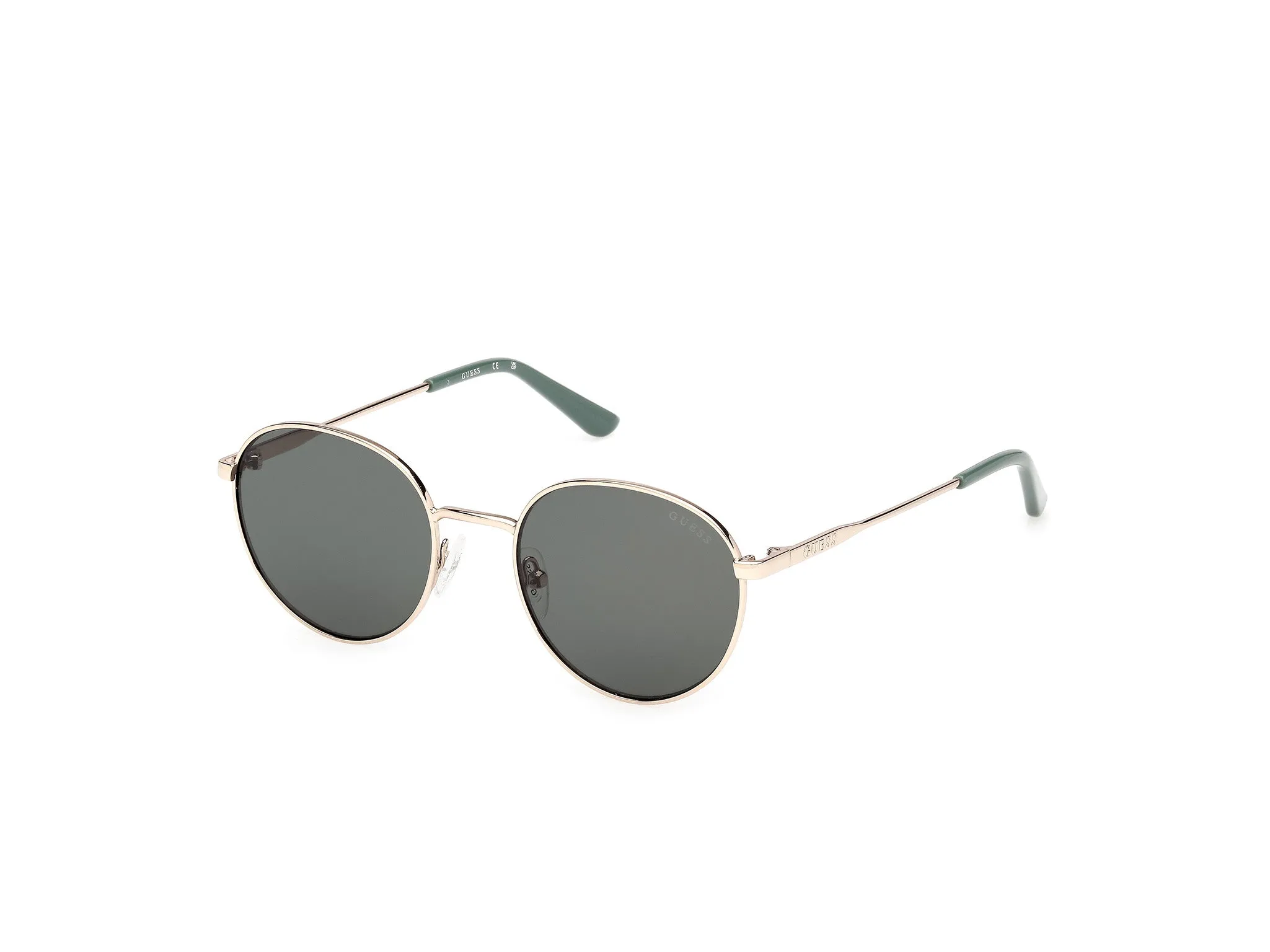 Guess GU00237 32N Occhiali da sole Metallo Oro Verde Rotonda Normale - immagine 1