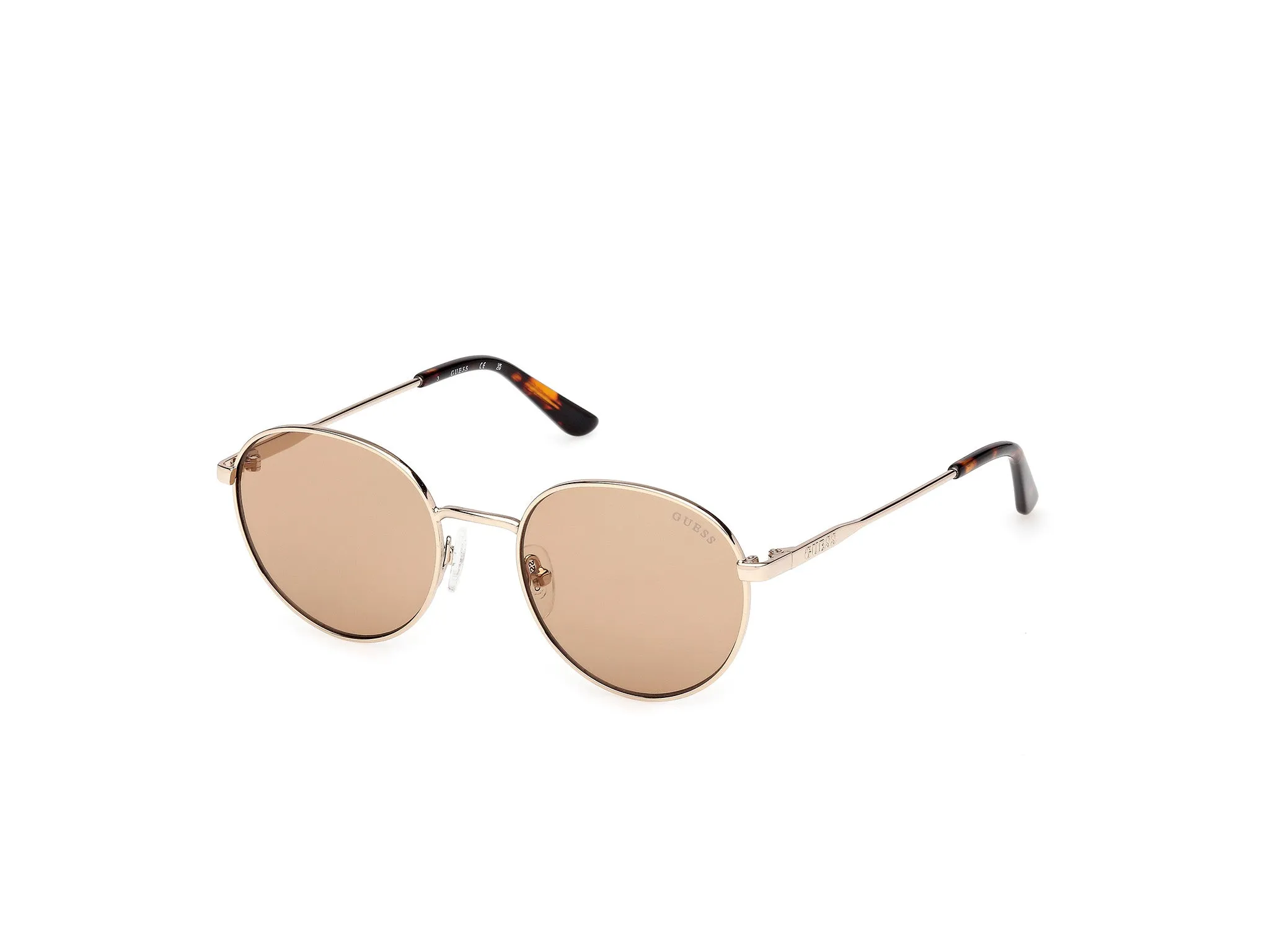 Guess GU00237 32E Occhiali da sole Metallo Oro Marrone Rotonda Normale - immagine 1