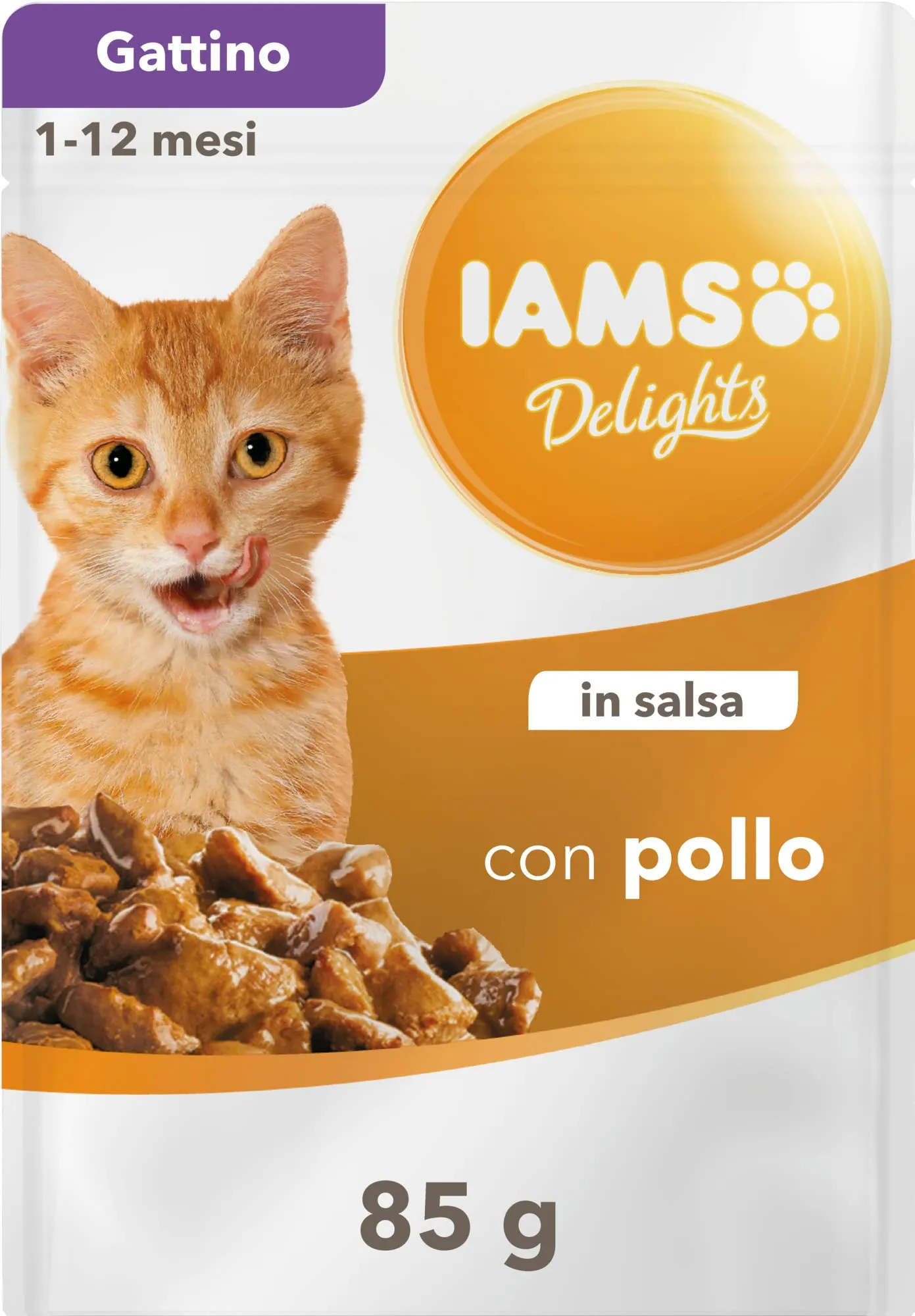 IAMS Delights Kitten - Cibo umido per gattini con pollo in salsa, 24 x 85 g - immagine 3