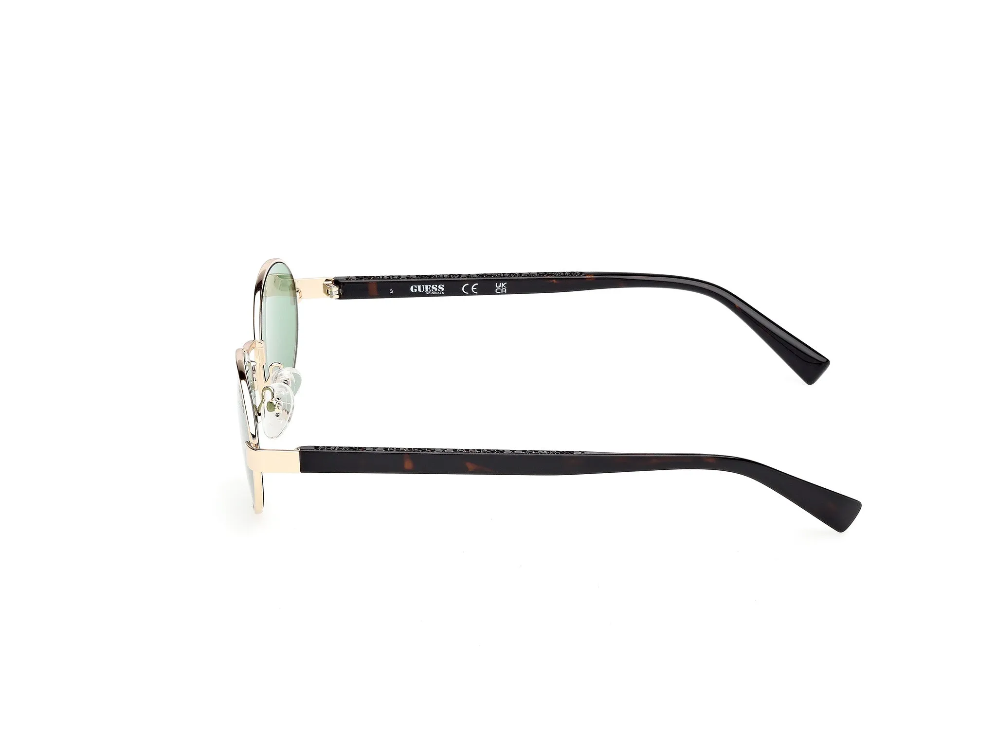 Guess GU00232 32N Occhiali da sole Metallo Oro Verde Rotonda Normale - immagine 3