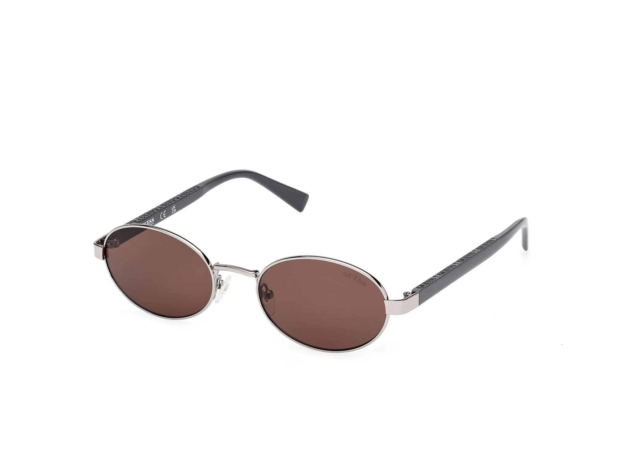 Guess GU00232 08E Occhiali da sole Metallo Canna di fucile Marrone Rotonda Normale - immagine 1