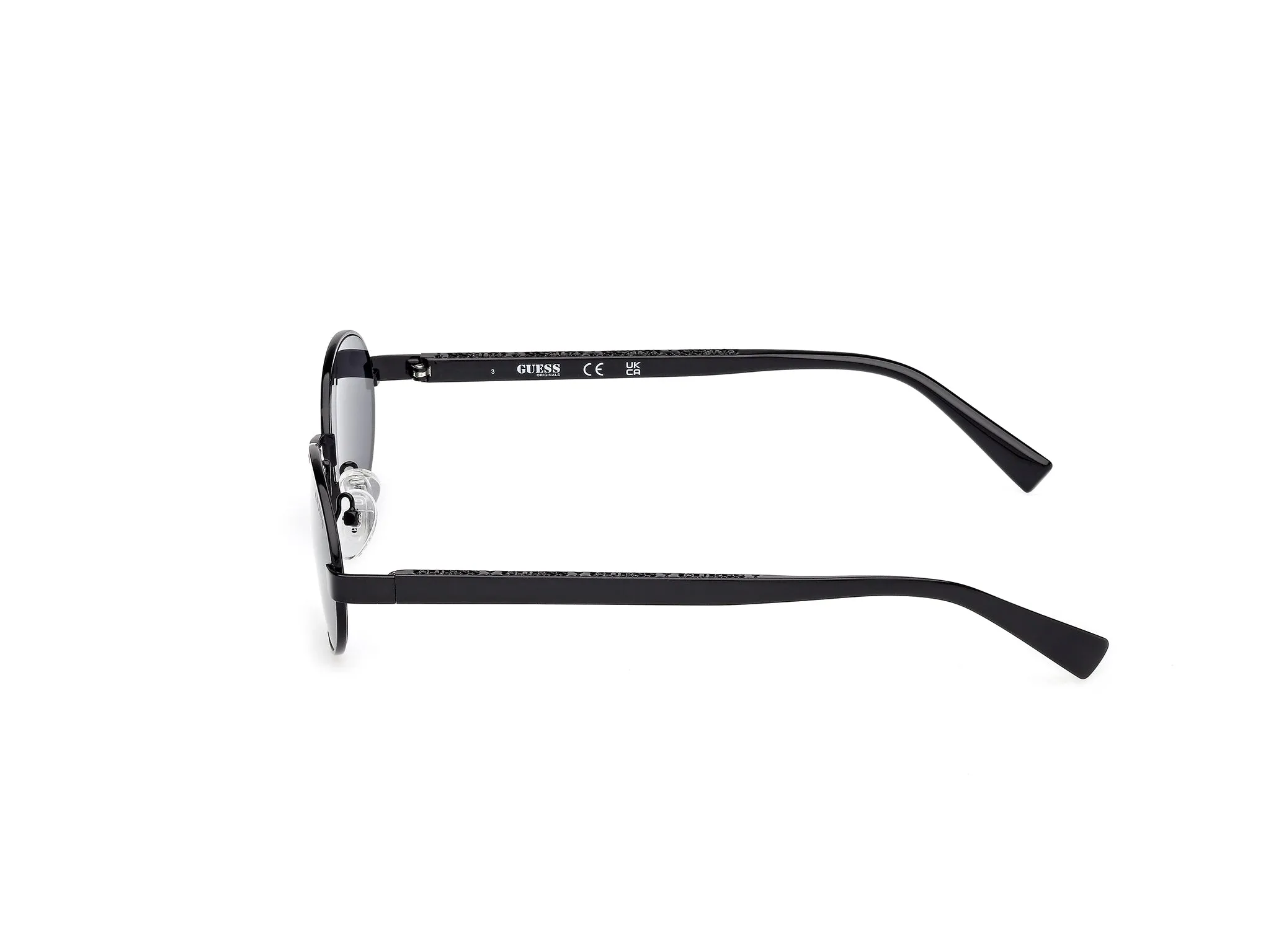 Guess GU00232 01A Occhiali da sole Metallo Nero Fumo Rotonda Normale - immagine 3