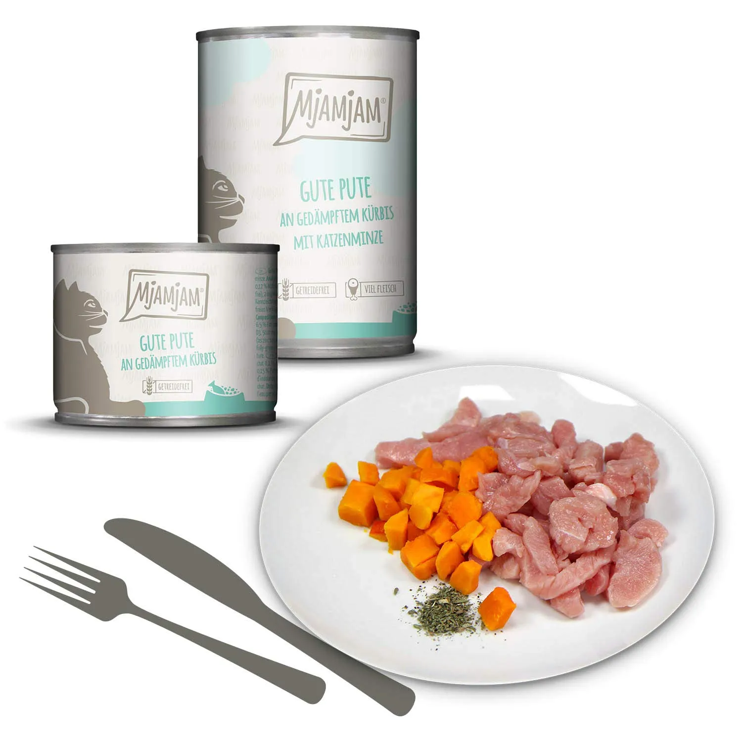 MjAMjAM - cibo umido premium per gatti - confezione mono I - con pollo e tacchino, confezione da 6 (6 x 800 g), senza cereali con carne extra - immagine 2