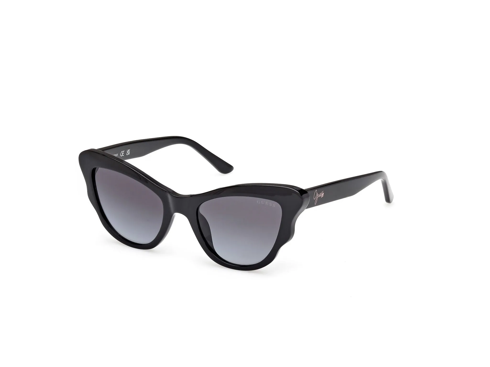 Guess GU00228 01B Occhiali da sole Iniettato Nero Fumo Cat Eye Normale - immagine 1
