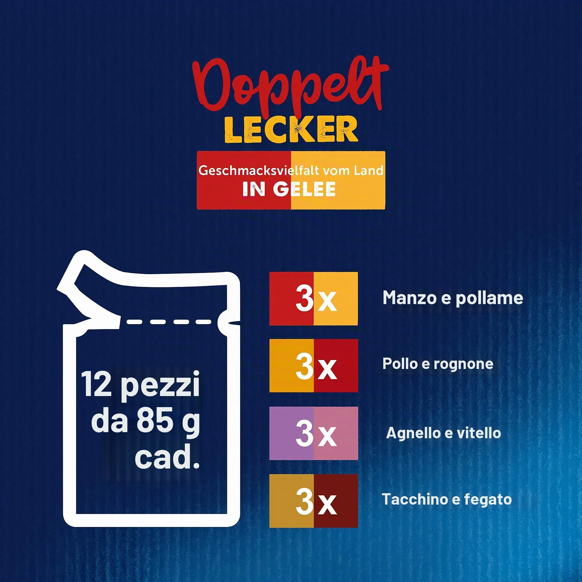 FELIX Ottimo come appare, doppio cibo per gatti bagnato in gelatina, mix di varietà, confezione da 6 (6 x 12 sacchetti da 85 g) - immagine 5