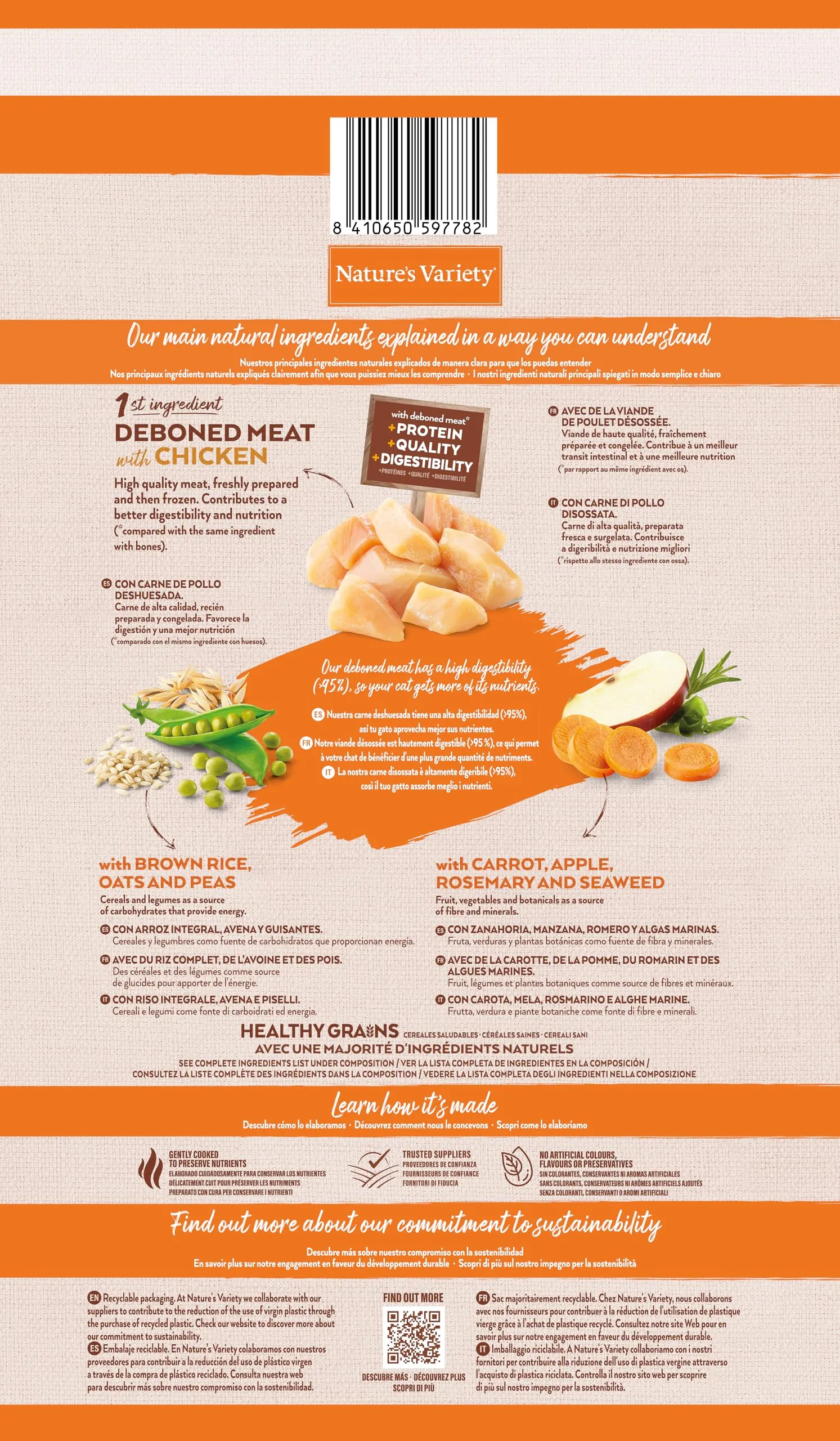 Nature's Variety Original, Cibo per Gatti Adulti con Pollo Disossato 7 Kg - immagine 2
