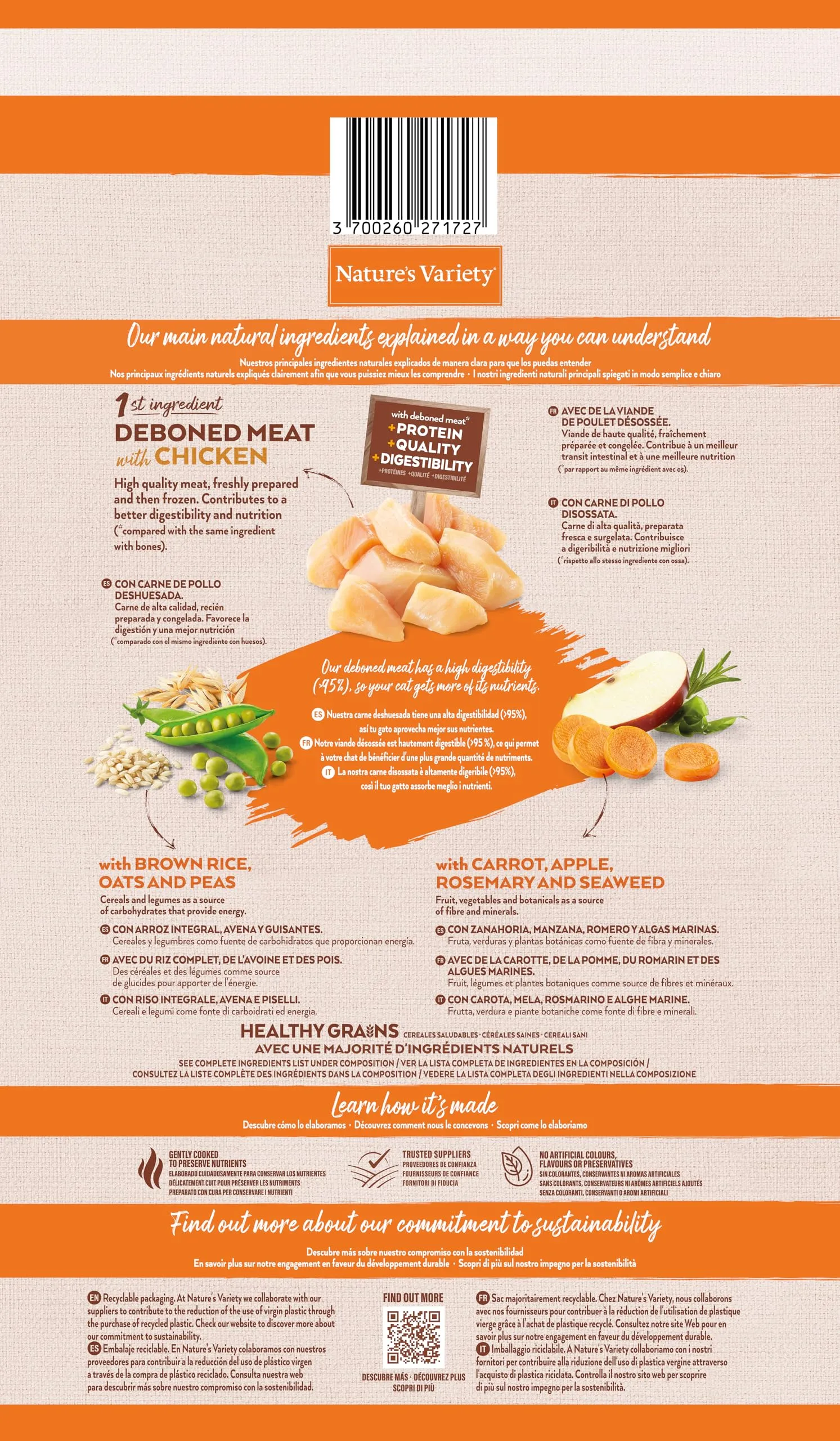 Nature's Variety Original, Cibo per Gatti Adulti con Pollo Disossato 7 Kg - immagine 3