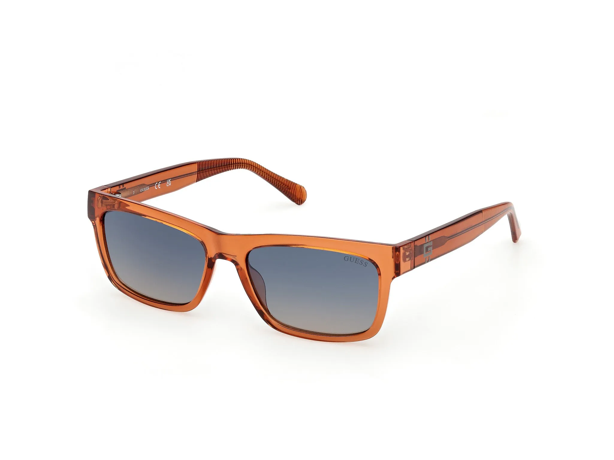Guess GU00221 42X Occhiali da sole Iniettato Arancione Blu Squadrata Normale - immagine 1