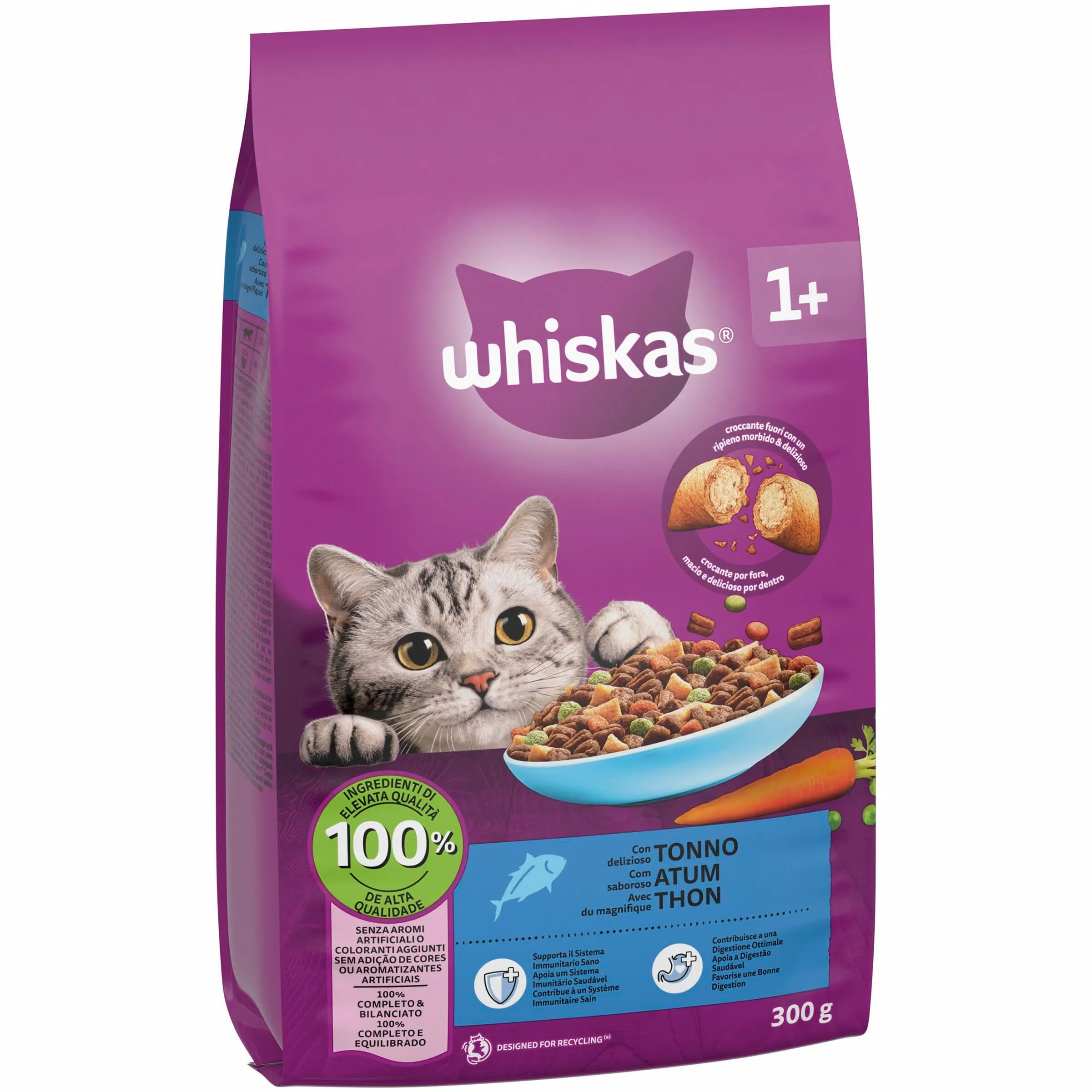 WHISKAS Cibo Secco per Gatti Adulti 300g con Tonno, confezione da 14 - immagine 2
