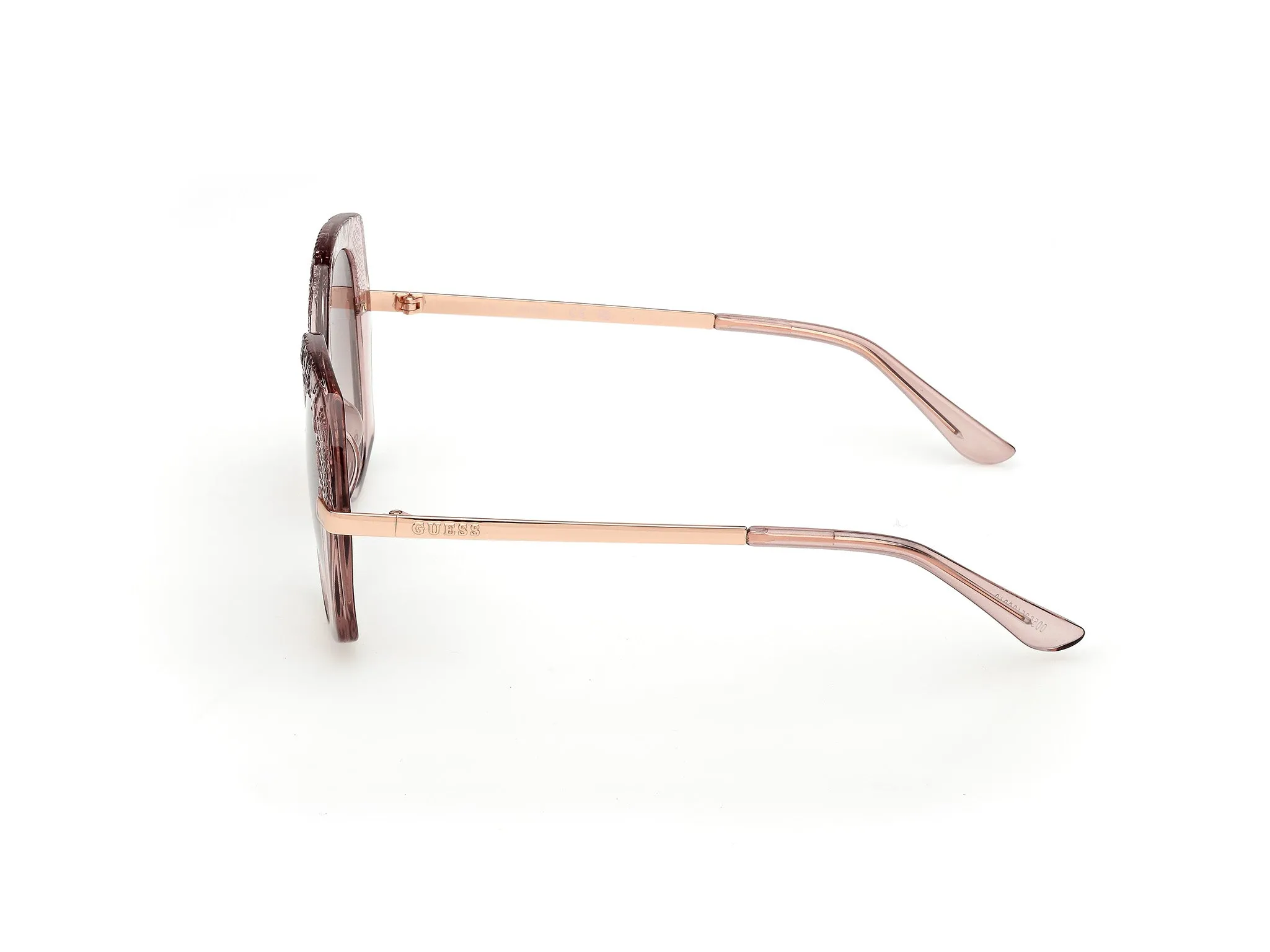 Guess GU00215 57F Occhiali da sole Iniettato Beige Marrone Rotonda Normale - immagine 3