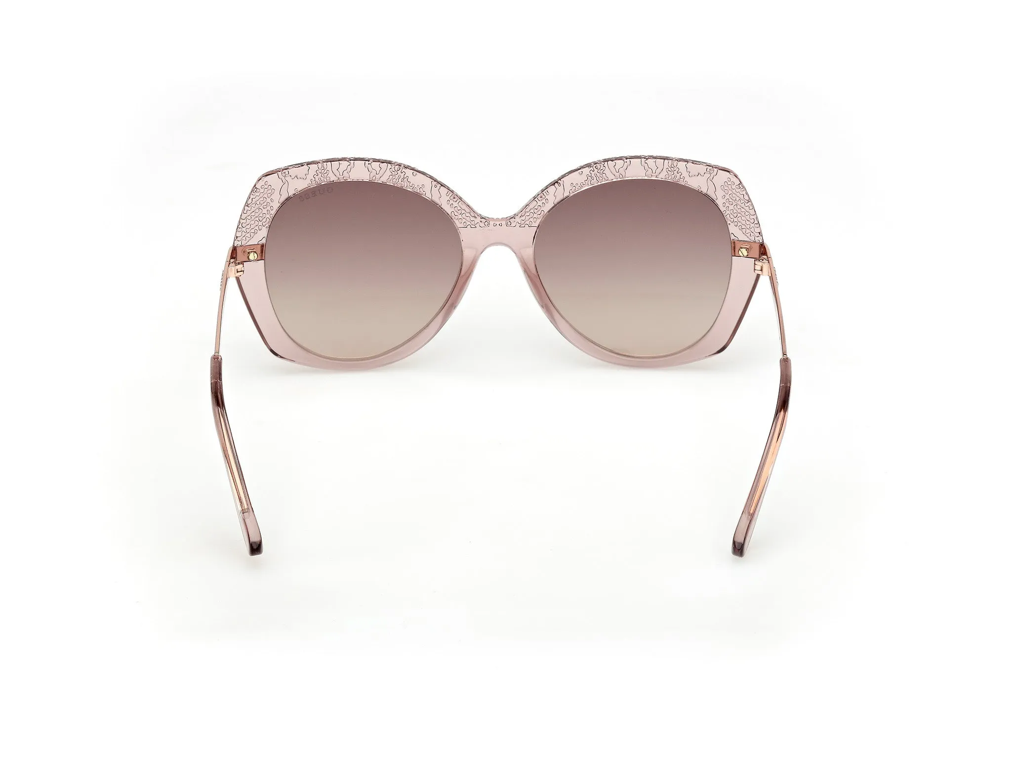 Guess GU00215 57F Occhiali da sole Iniettato Beige Marrone Rotonda Normale - immagine 4