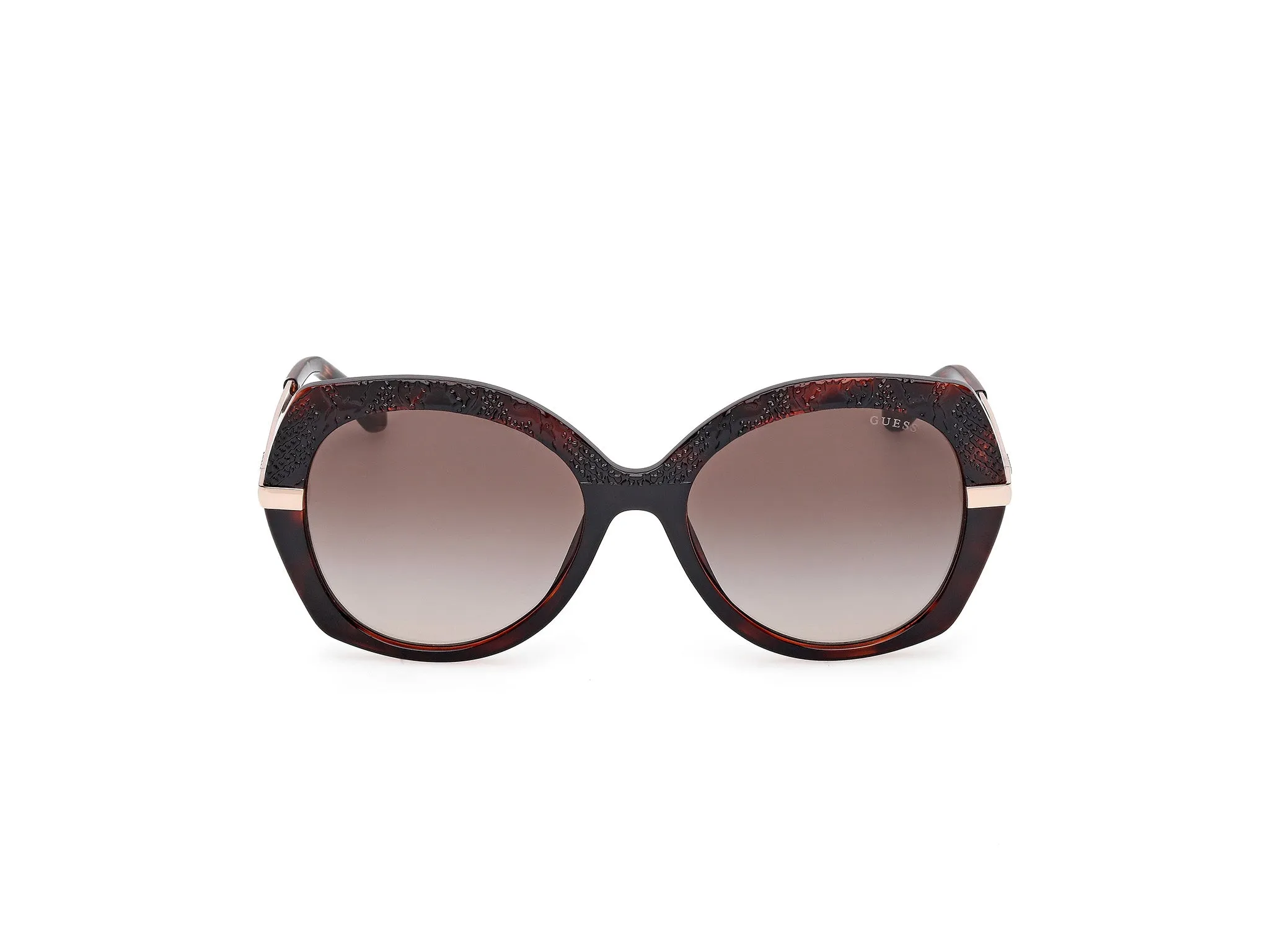 Guess GU00215 52F Occhiali da sole Iniettato Havana Marrone Rotonda Normale - immagine 2