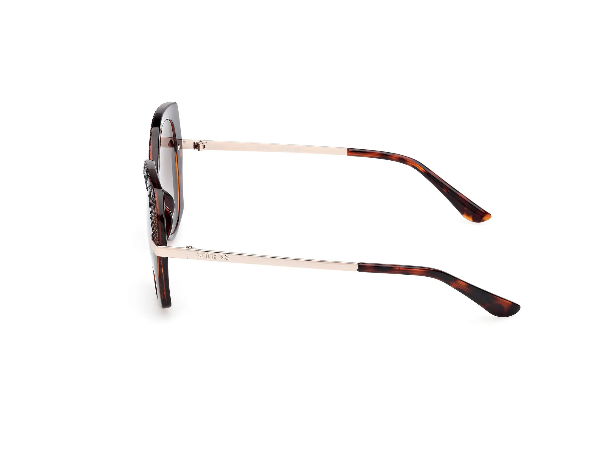 Guess GU00215 52F Occhiali da sole Iniettato Havana Marrone Rotonda Normale - immagine 3