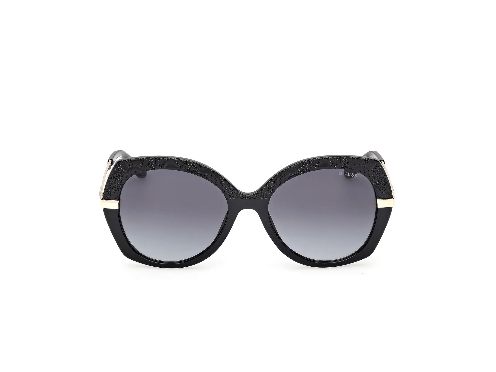 Guess GU00215 01B Occhiali da sole Iniettato Nero Fumo Rotonda Normale - immagine 2