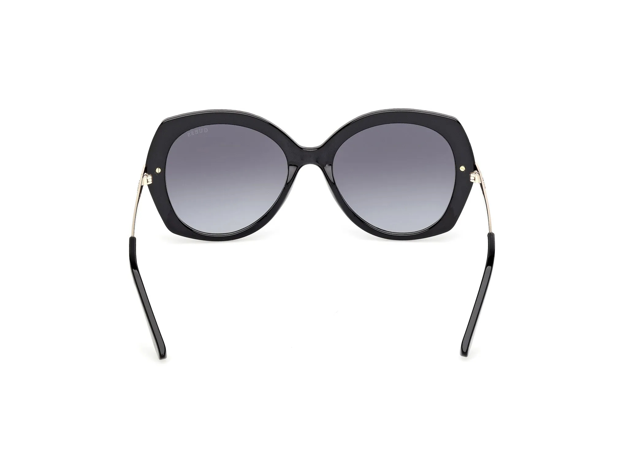 Guess GU00215 01B Occhiali da sole Iniettato Nero Fumo Rotonda Normale - immagine 4