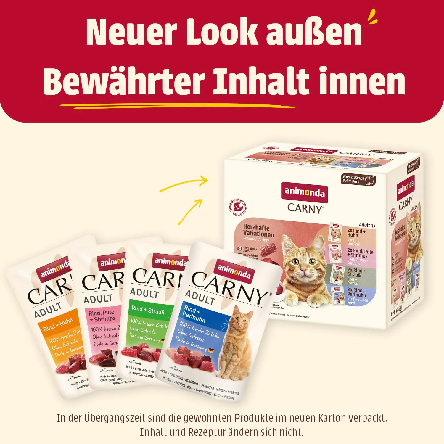 animonda Carny Adult, cibo umido per gatti, senza zucchero e senza cereali, Varietà Cuore Diversità della patria 8 x 85 g - immagine 3