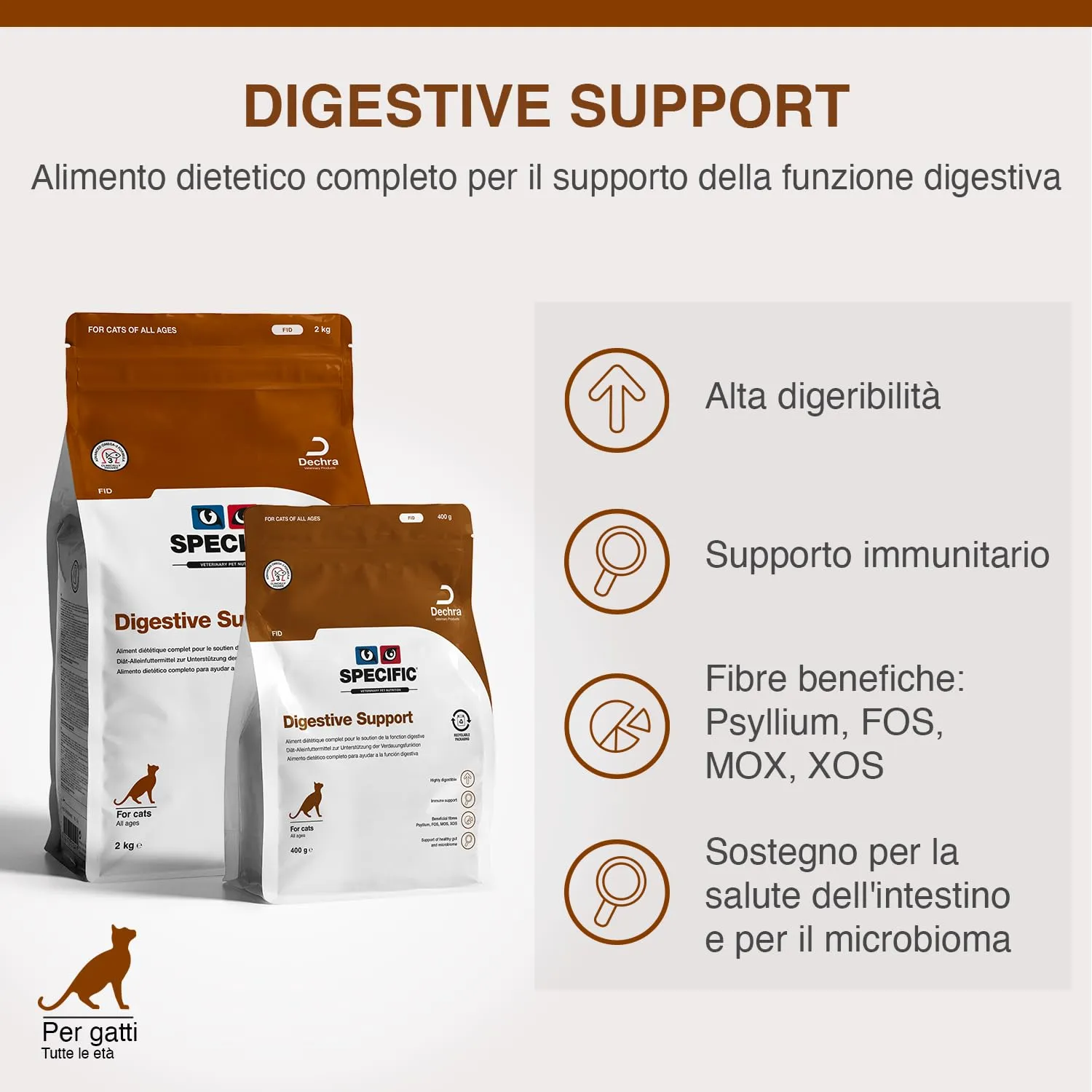 SPECIFIC® Digestive Support (FID) 400 g - Cibo secco per gatti di tutte le età - Supporta la flora intestinale - Ricco di vitamine e minerali - Postbiotici - DECHRA Veterinary Products - immagine 2
