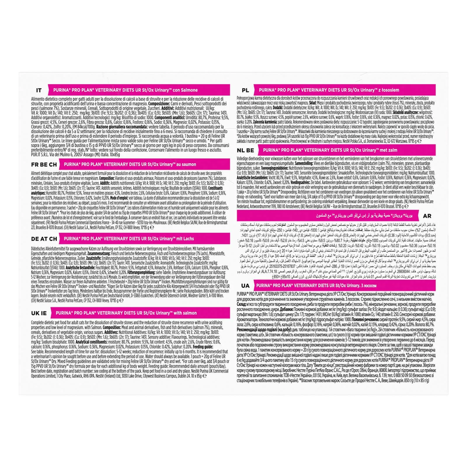 PRO PLAN Veterinary Diets UR St/Ox Urinary Salmone | Confezione Doppia | 2 x 10 x 85 g | Alimento dietetico completo per gatti adulti | Può contribuire alla dissoluzione dei calcoli di struvite - immagine 4