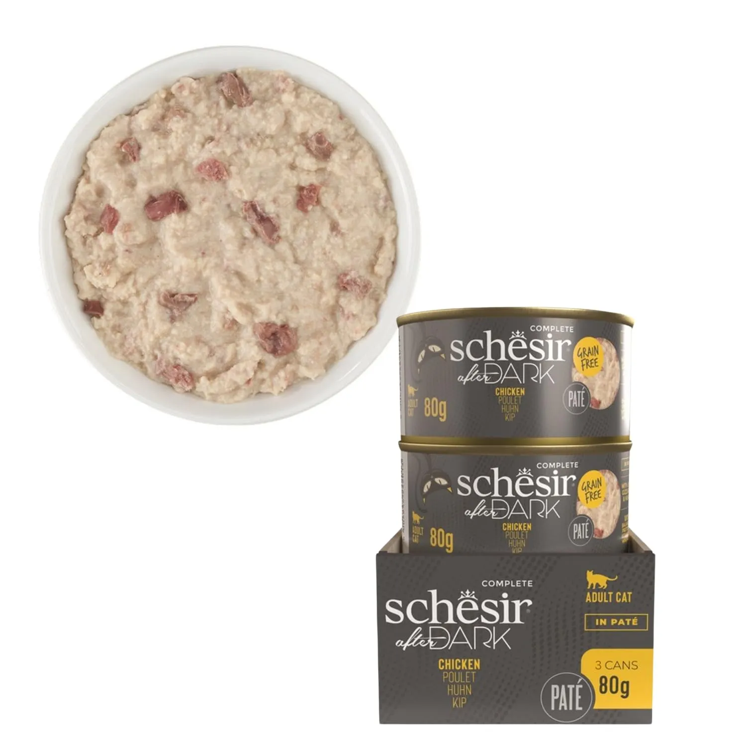 Schesir After Dark, Multigusto in Patè, Alimento Umido Completo per Gatti, in Lattina, Grain Free, Alto Contenuto di Proteine, Fonte di Idratazione, 12 x 80 g - immagine 7