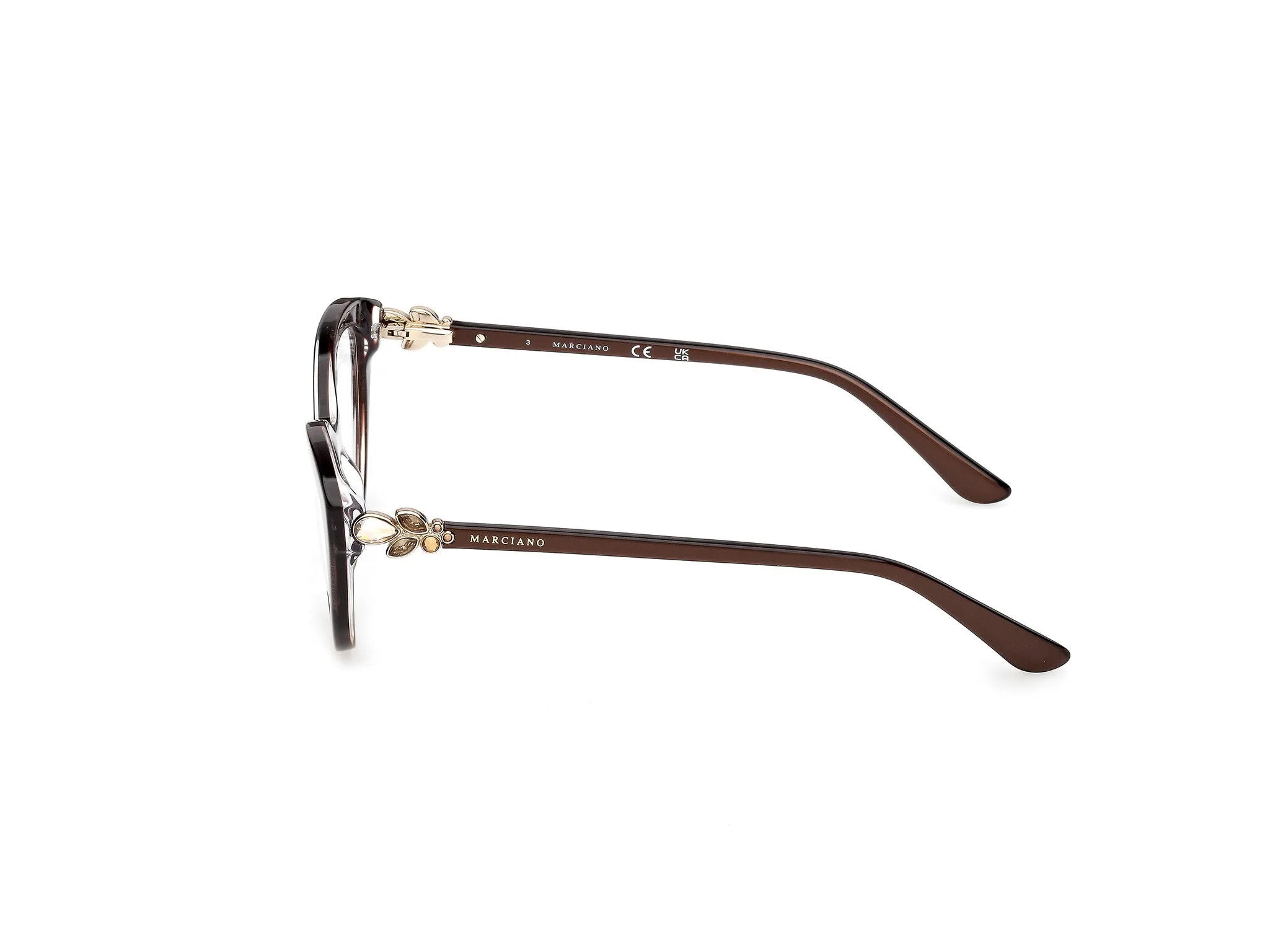 Guess by Marciano GM50049 50 Montature da vista Acetato Marrone Cat Eye Normale - immagine 3