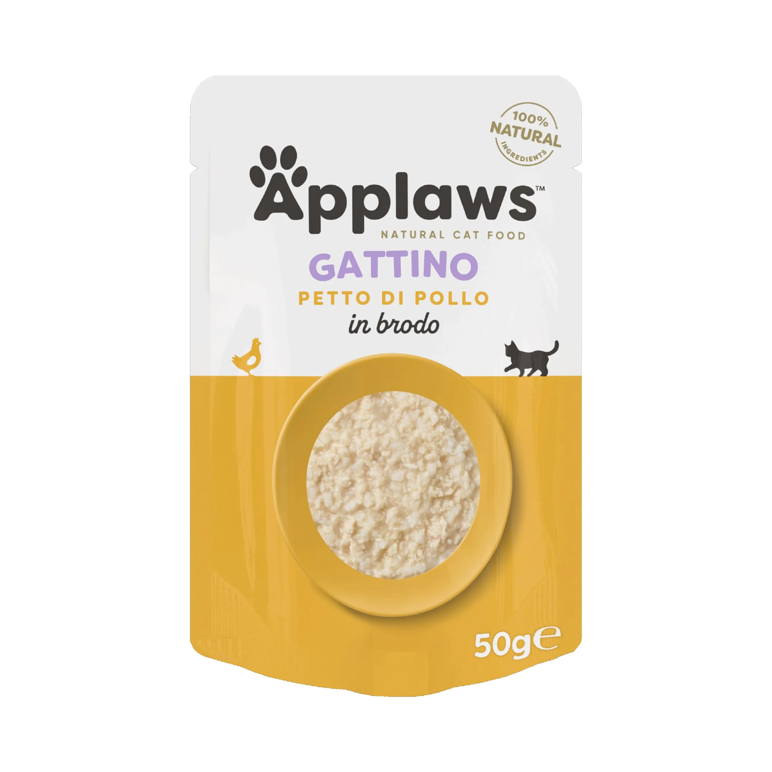 Applaws Cibo Umido Naturale al 100% per Gattini, Petto di Pollo in Brodo - Confezione da 12 x 50g Bustine - immagine 2