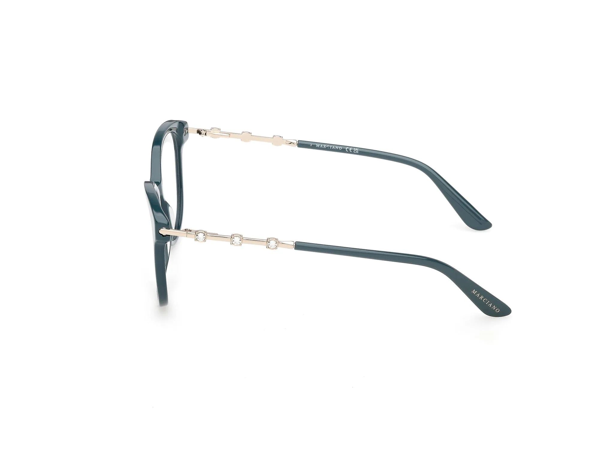 Guess by Marciano GM50046 89 Montature da vista Acetato Turchese Rotonda Normale - immagine 3
