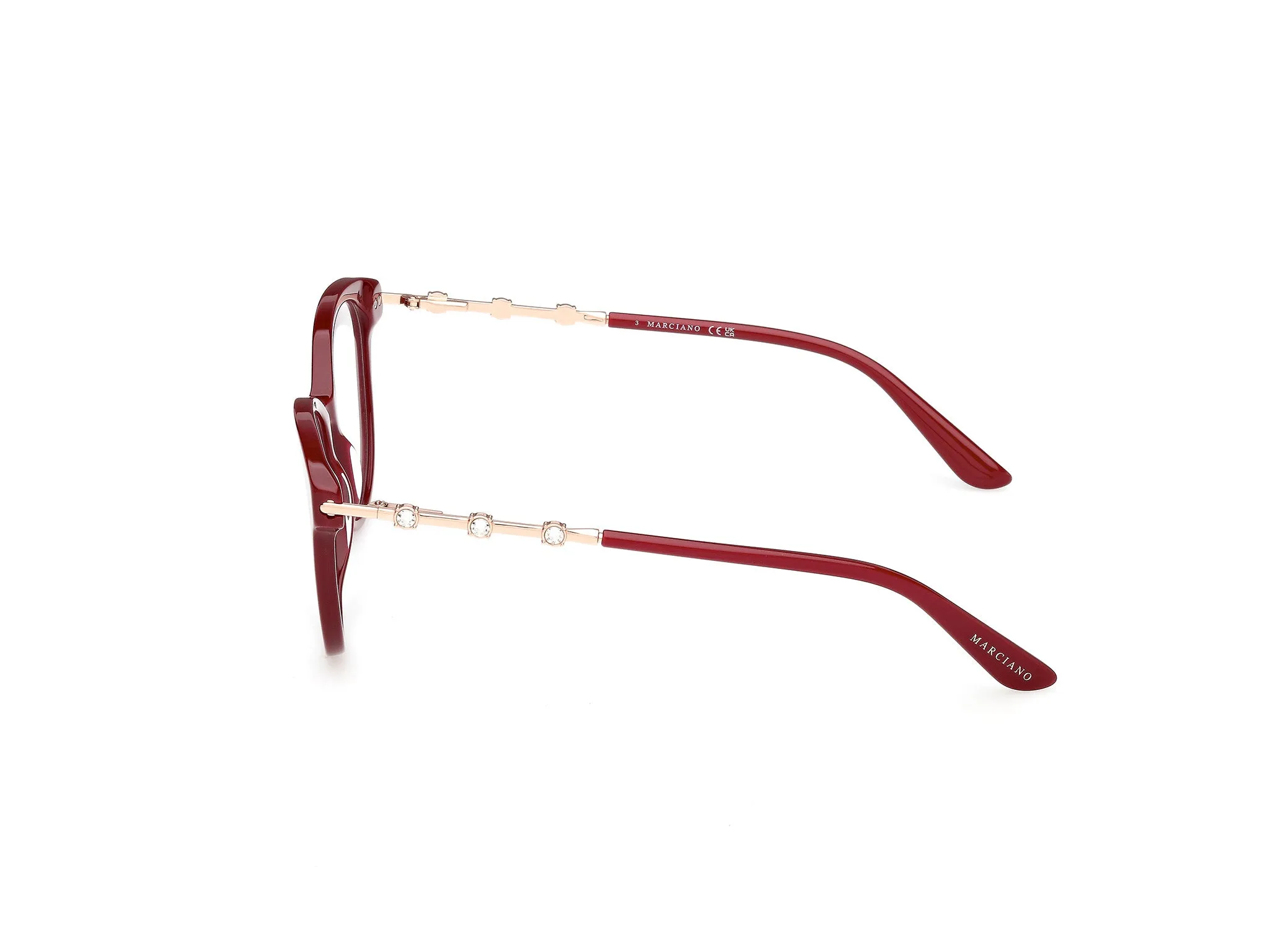 Guess by Marciano GM50046 71 Montature da vista Acetato Bordeaux Rotonda Normale - immagine 3