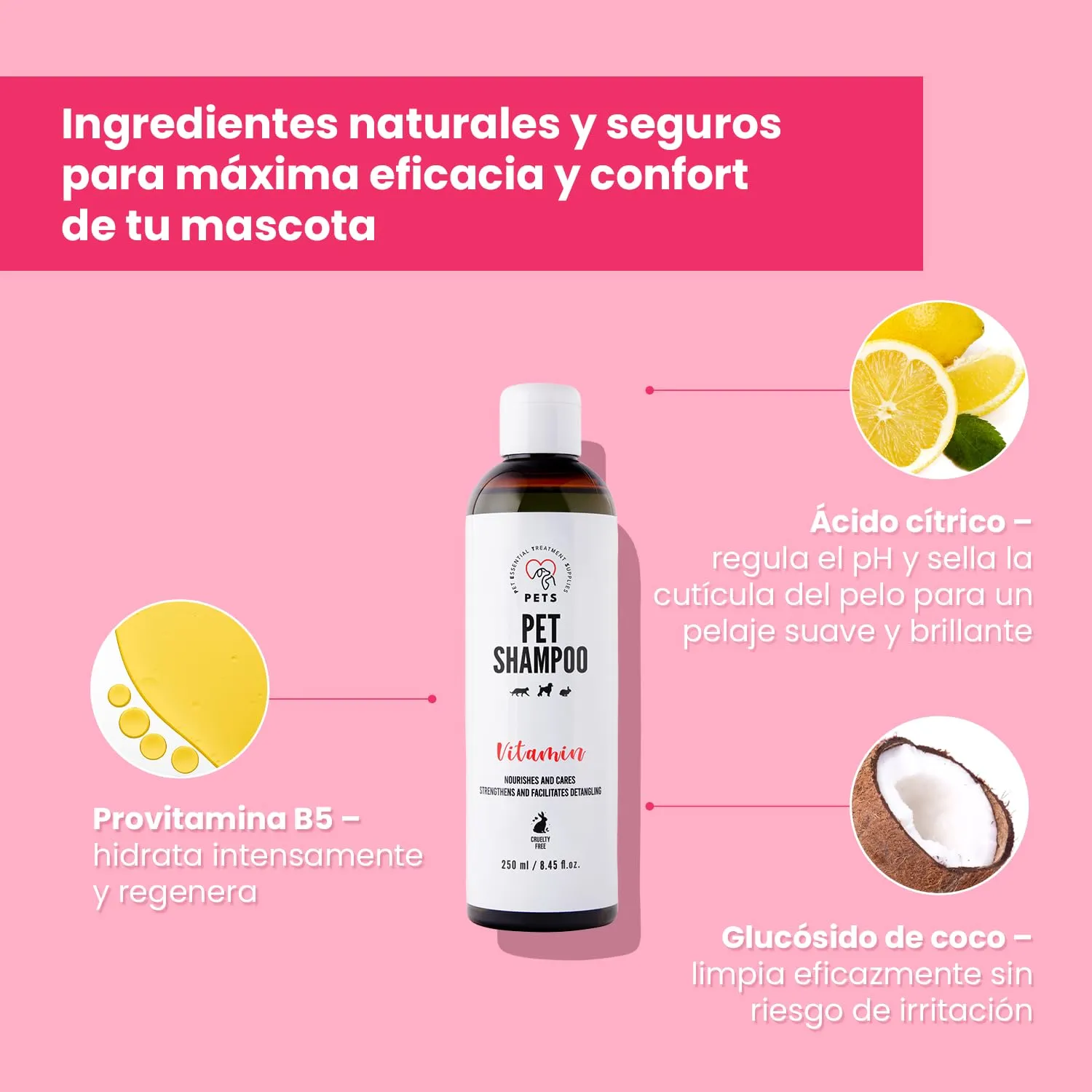 Shampoo per cani e gatti – Shampoo per cani per lucentezza e cura – Ideale per pelo e pelle sensibili – 250 ml - immagine 3