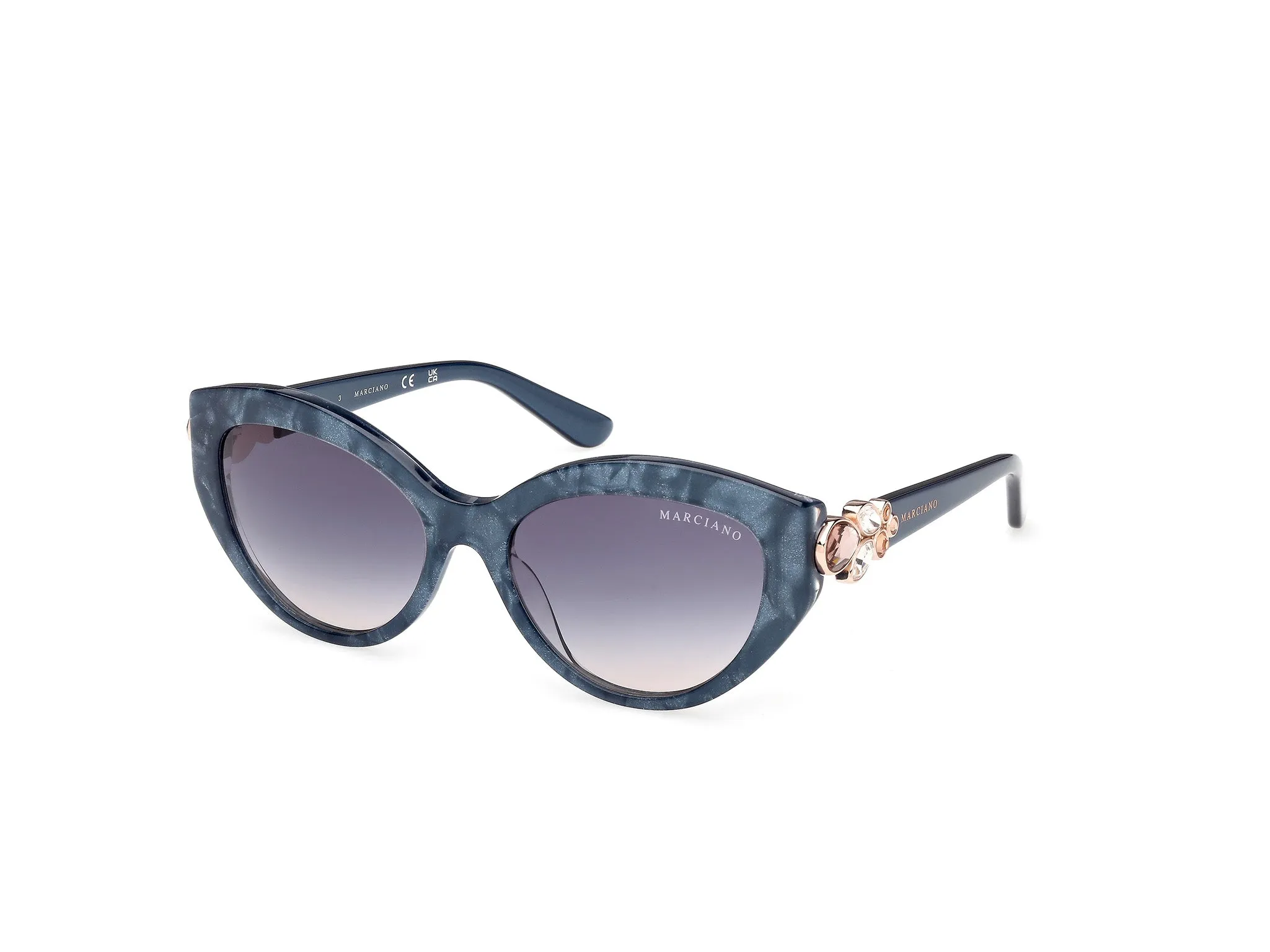 Guess by Marciano GM00033 92W Occhiali da sole Acetato Blu Blu Cat Eye Normale - immagine 1