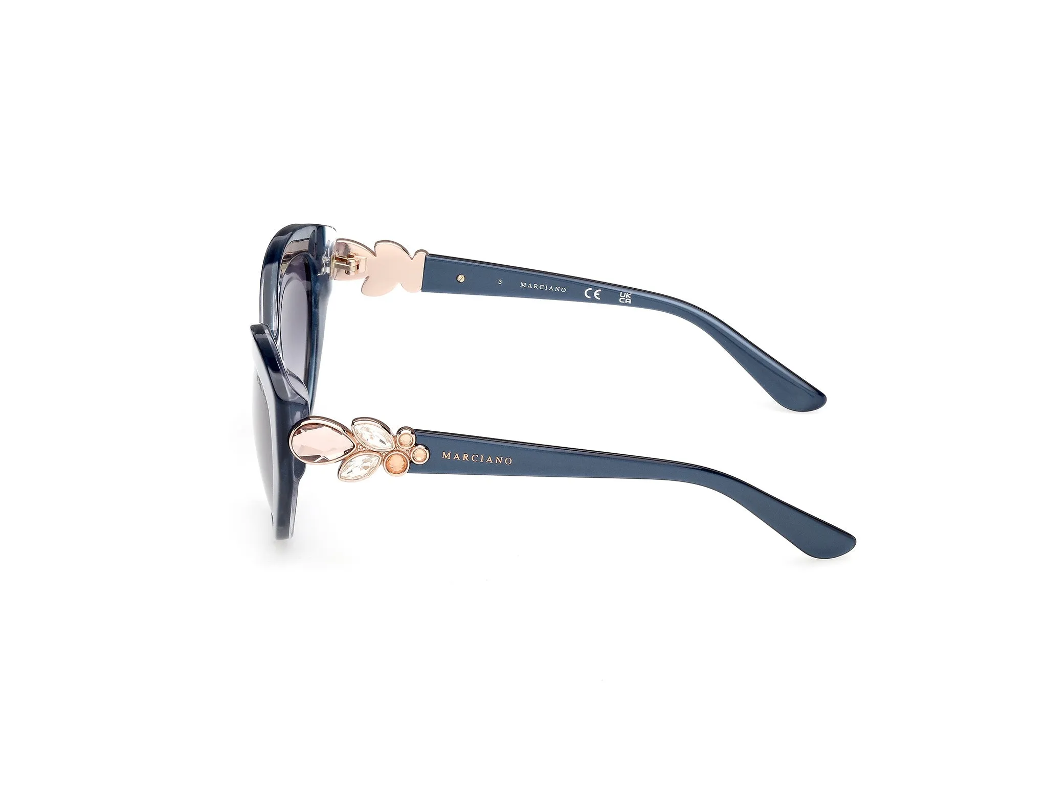 Guess by Marciano GM00033 92W Occhiali da sole Acetato Blu Blu Cat Eye Normale - immagine 3