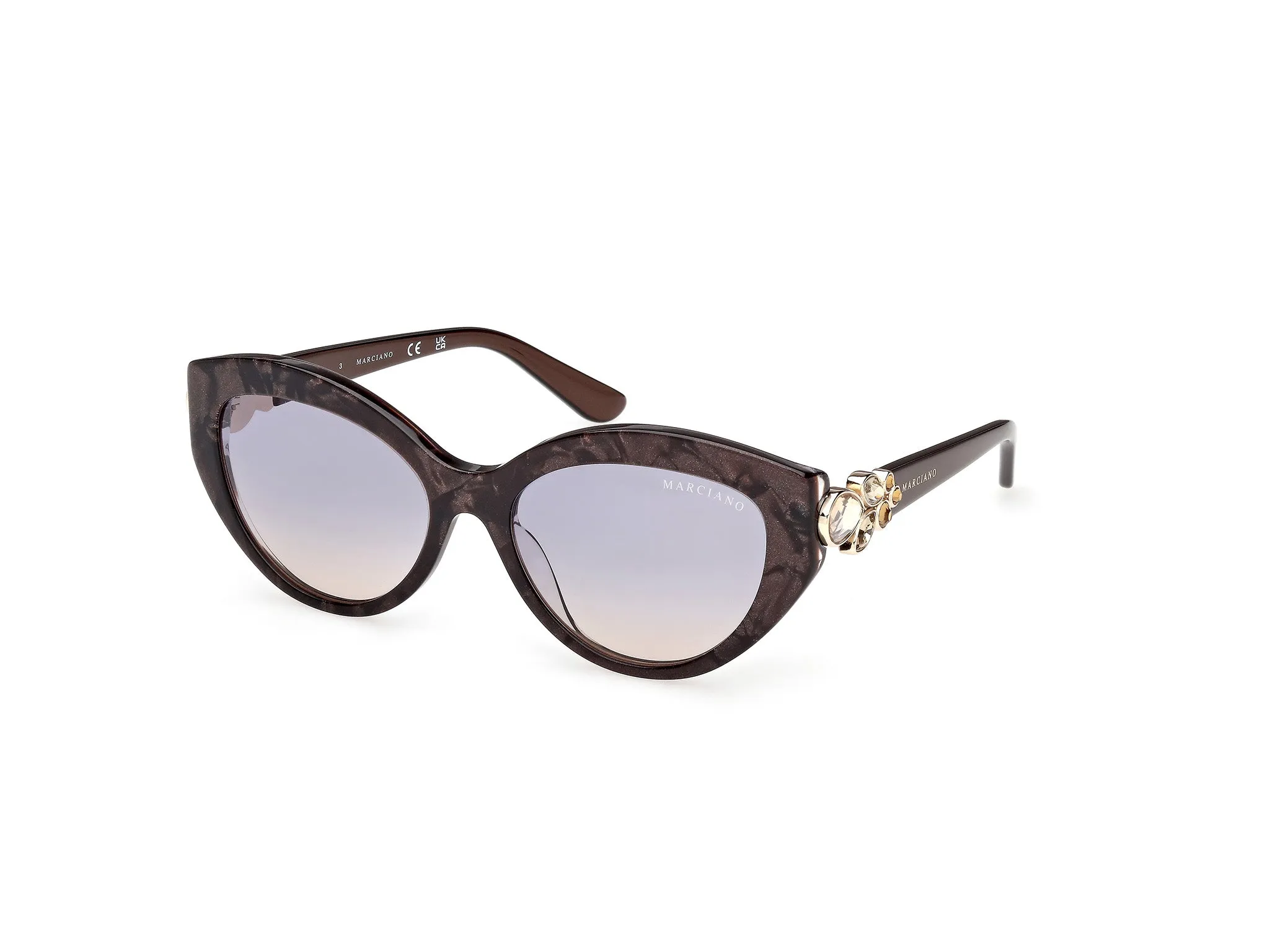 Guess by Marciano GM00033 50W Occhiali da sole Acetato Marrone Blu Cat Eye Normale - immagine 1