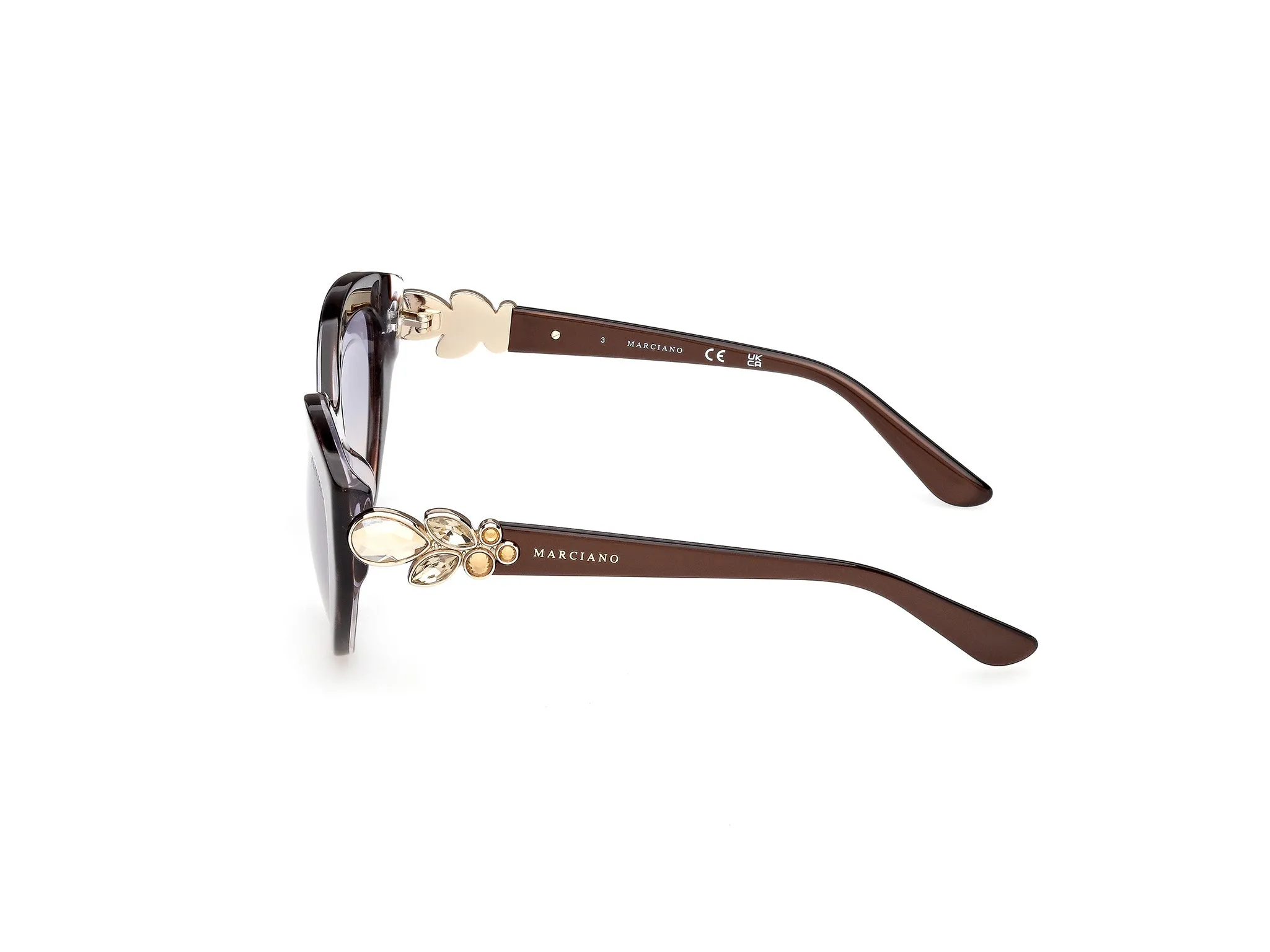 Guess by Marciano GM00033 50W Occhiali da sole Acetato Marrone Blu Cat Eye Normale - immagine 3