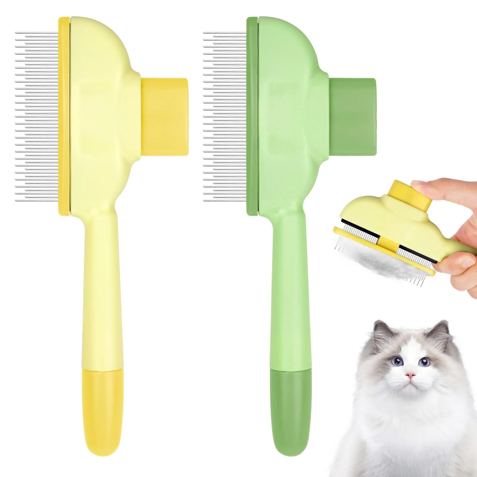 OFFCUP 2 Pezzi Pettine Animali Domestici, Pettine Pulci Gatti Cane - immagine 1