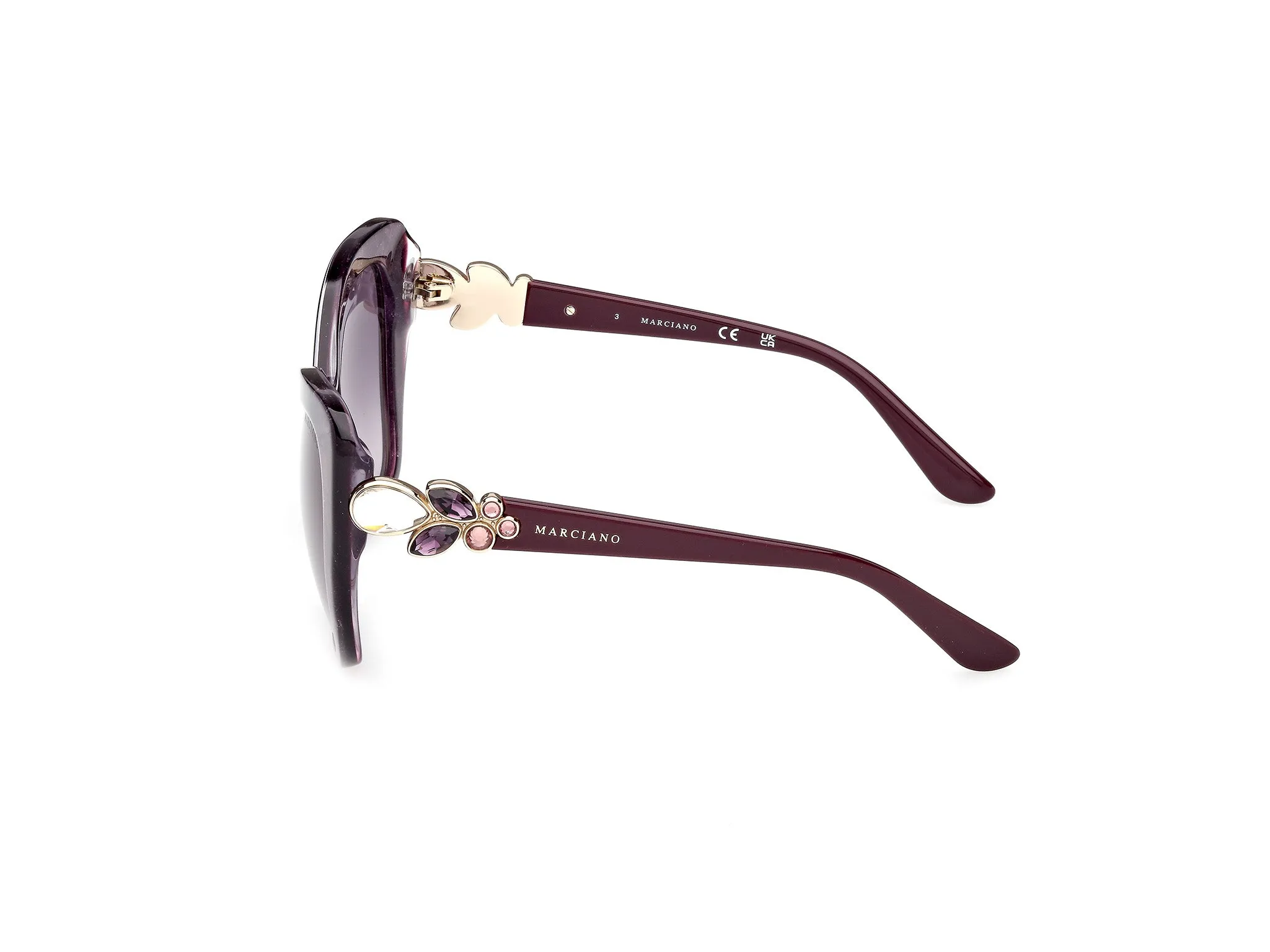 Guess by Marciano GM00032 83Z Occhiali da sole Acetato Viola Viola Farfalla Normale - immagine 3