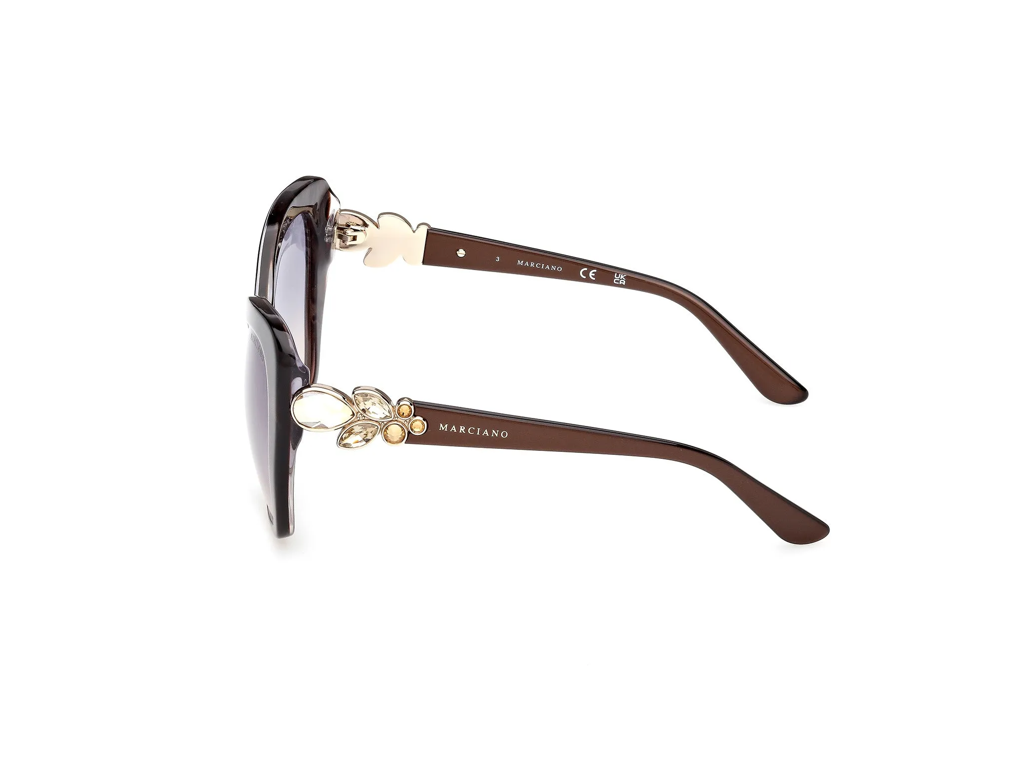 Guess by Marciano GM00032 50W Occhiali da sole Acetato Marrone Blu Farfalla Normale - immagine 3