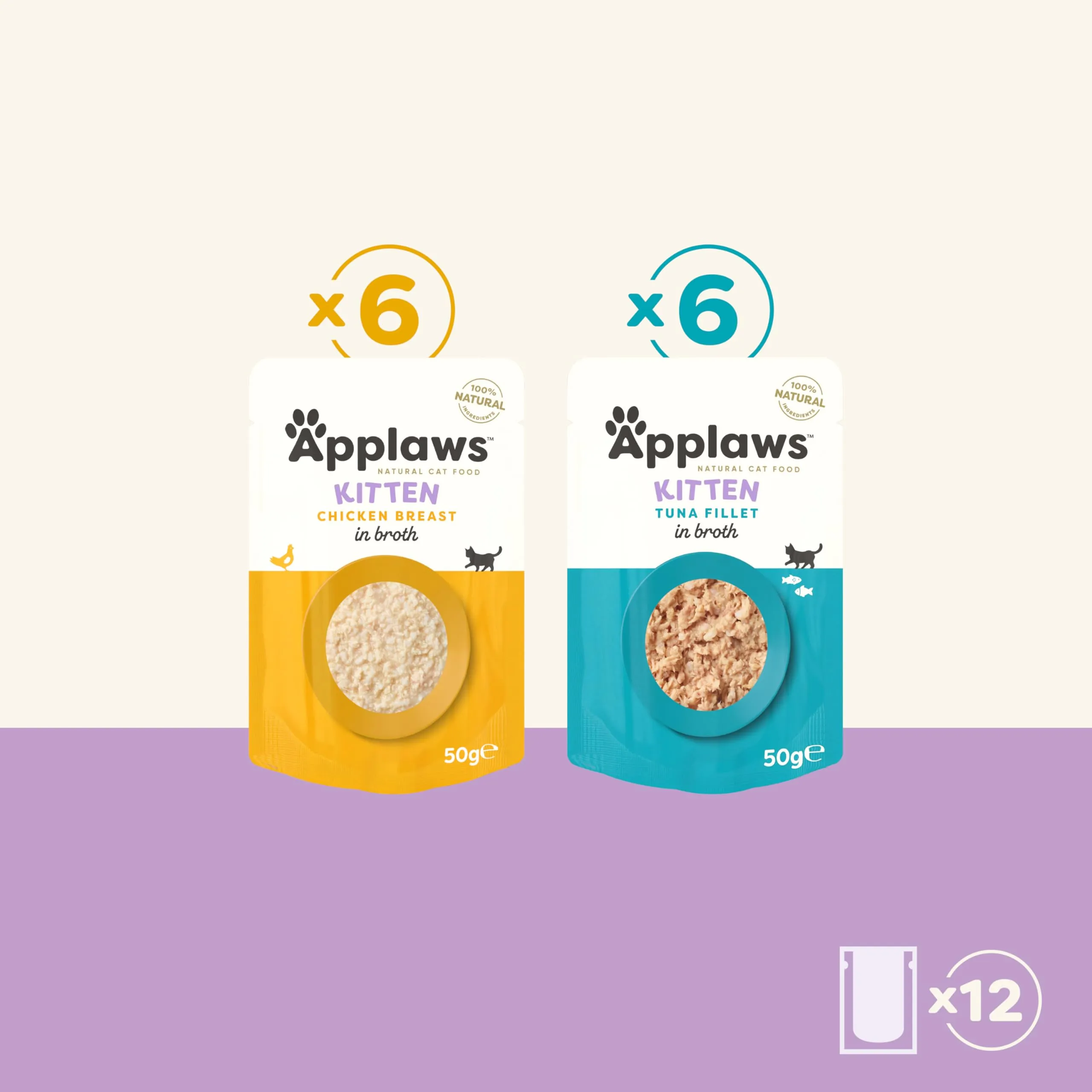 Applaws Cibo Umido per Gattini 100% Naturale – Selezione di Pollo e Tonno in Brodo, in Bustine da 50g - immagine 5