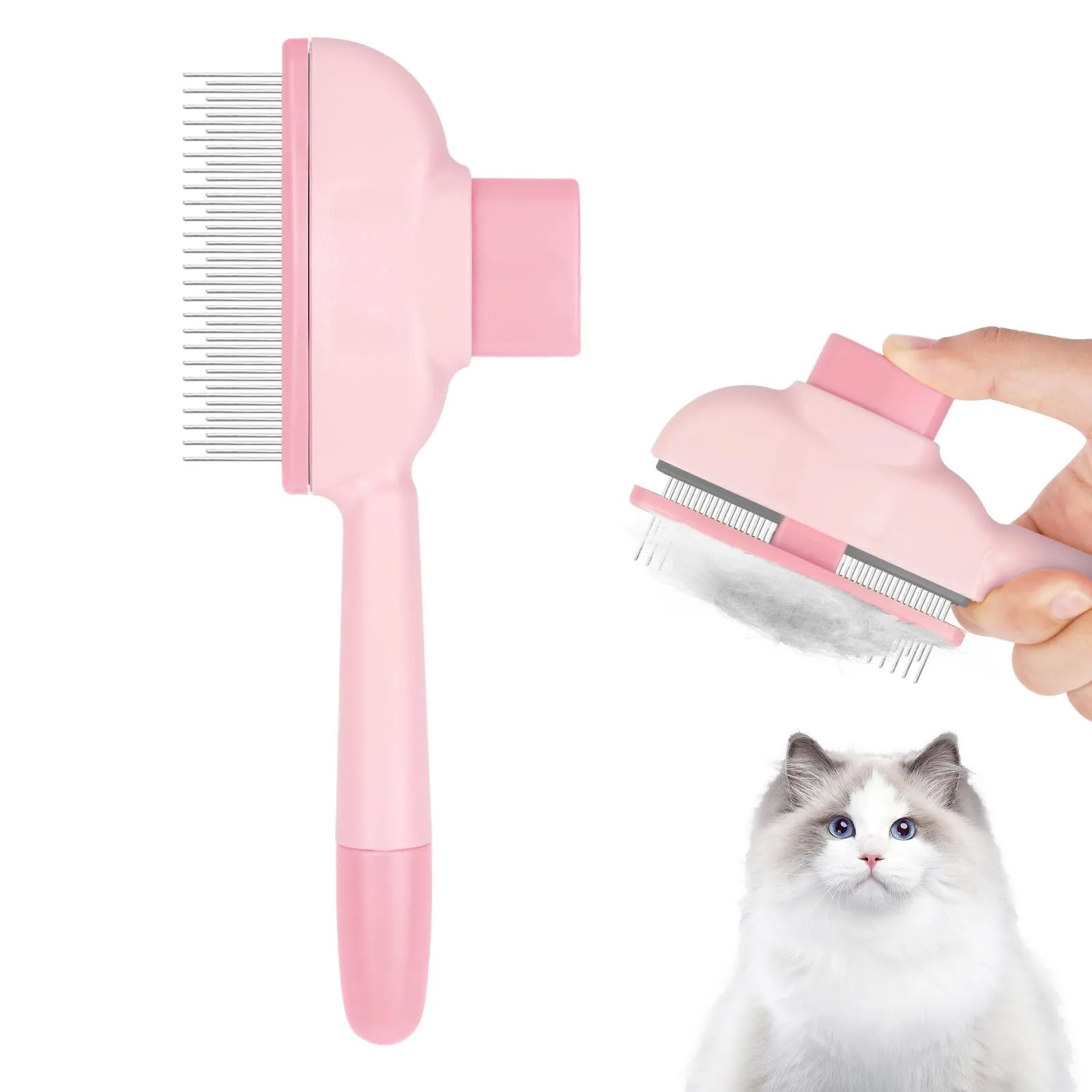 OFFCUP Pettine Animali Domestici Cani Gatti Acciaio Inox Denti Lunghi Corti - immagine 1