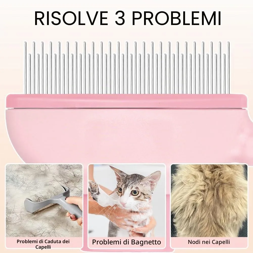 OFFCUP Pettine Animali Domestici Cani Gatti Acciaio Inox Denti Lunghi Corti - immagine 3