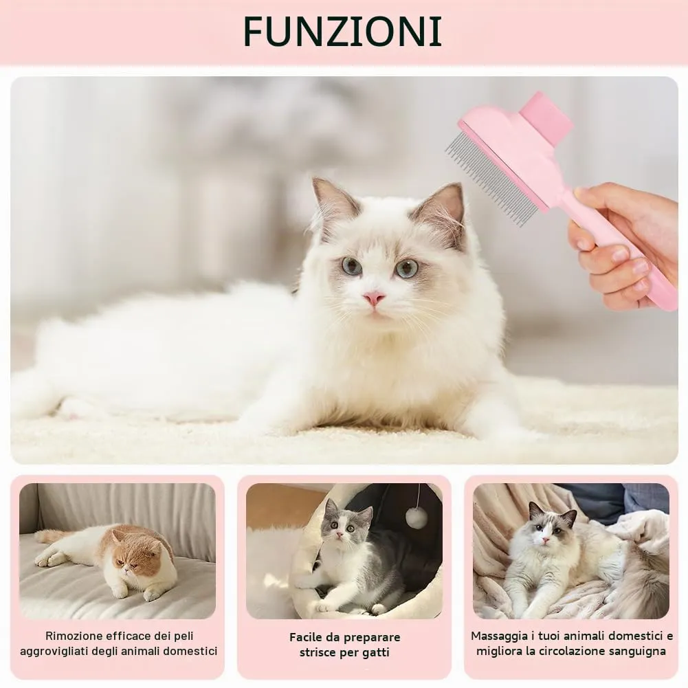 OFFCUP Pettine Animali Domestici Cani Gatti Acciaio Inox Denti Lunghi Corti - immagine 5