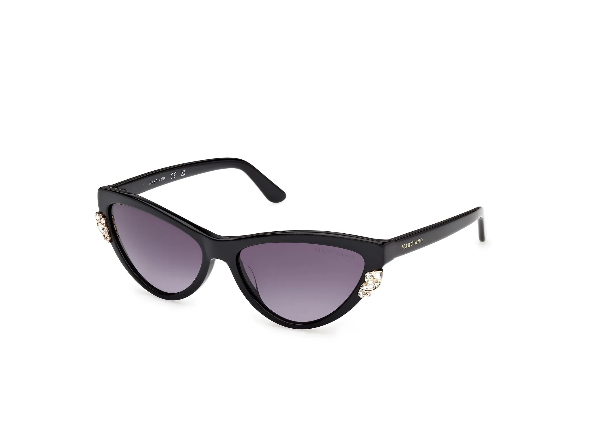 Guess by Marciano GM00031 01B Occhiali da sole Acetato Nero Fumo Cat Eye Normale - immagine 1
