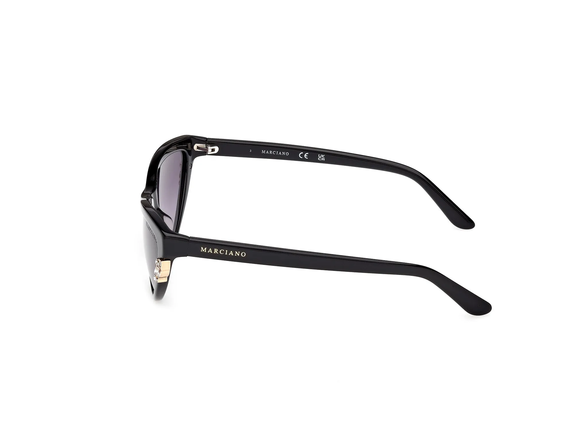 Guess by Marciano GM00031 01B Occhiali da sole Acetato Nero Fumo Cat Eye Normale - immagine 3