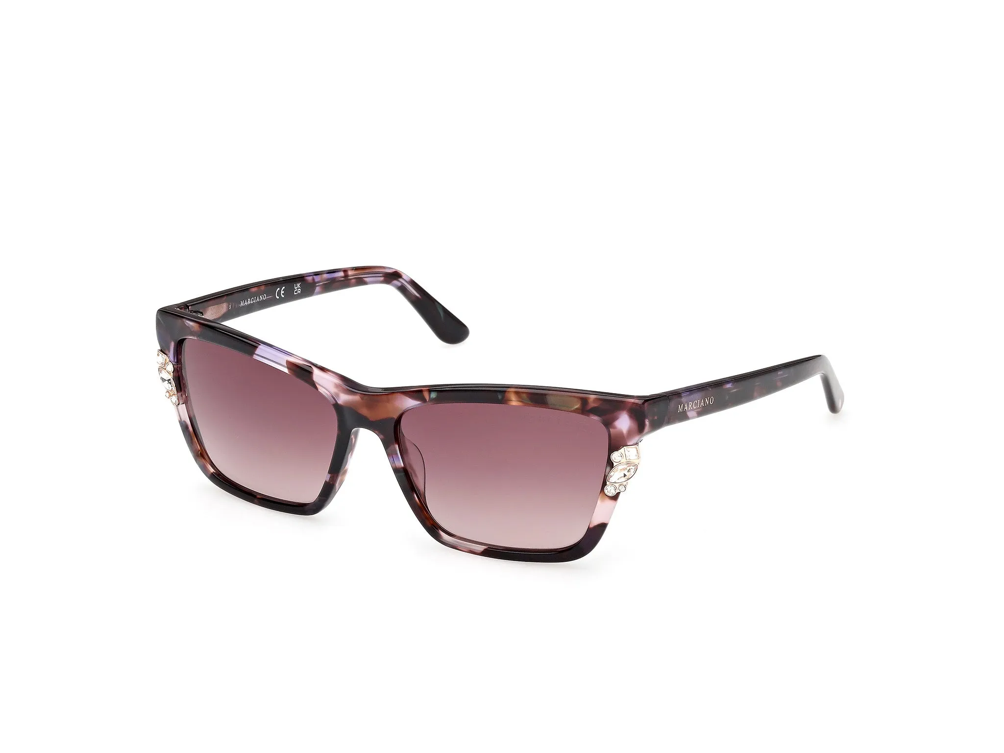 Guess by Marciano GM00030 83T Occhiali da sole Acetato Havana Bordeaux Squadrata Normale - immagine 1