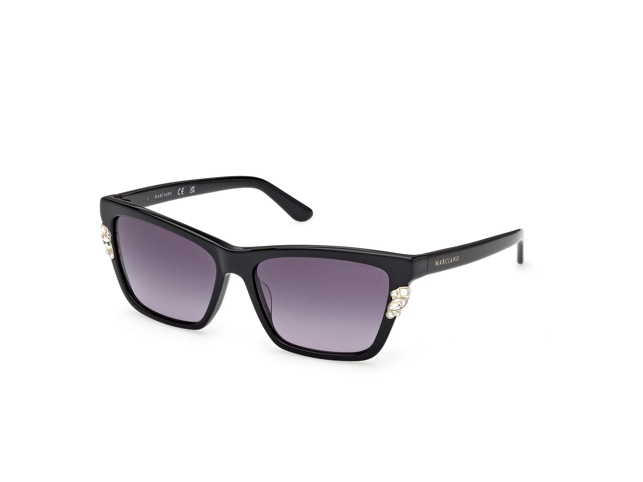 Guess by Marciano GM00030 01B Occhiali da sole Acetato Nero Fumo Squadrata Normale - immagine 1