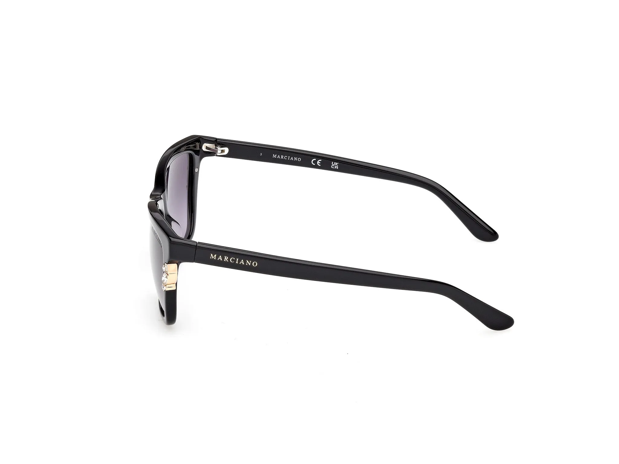Guess by Marciano GM00030 01B Occhiali da sole Acetato Nero Fumo Squadrata Normale - immagine 3